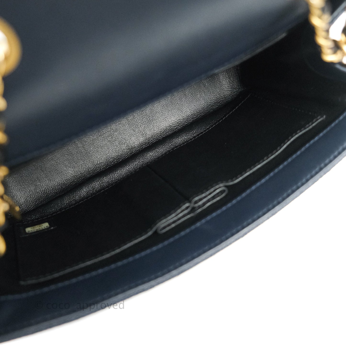 Chanel Quilted Small CC Filigree Flap Navy Caviar