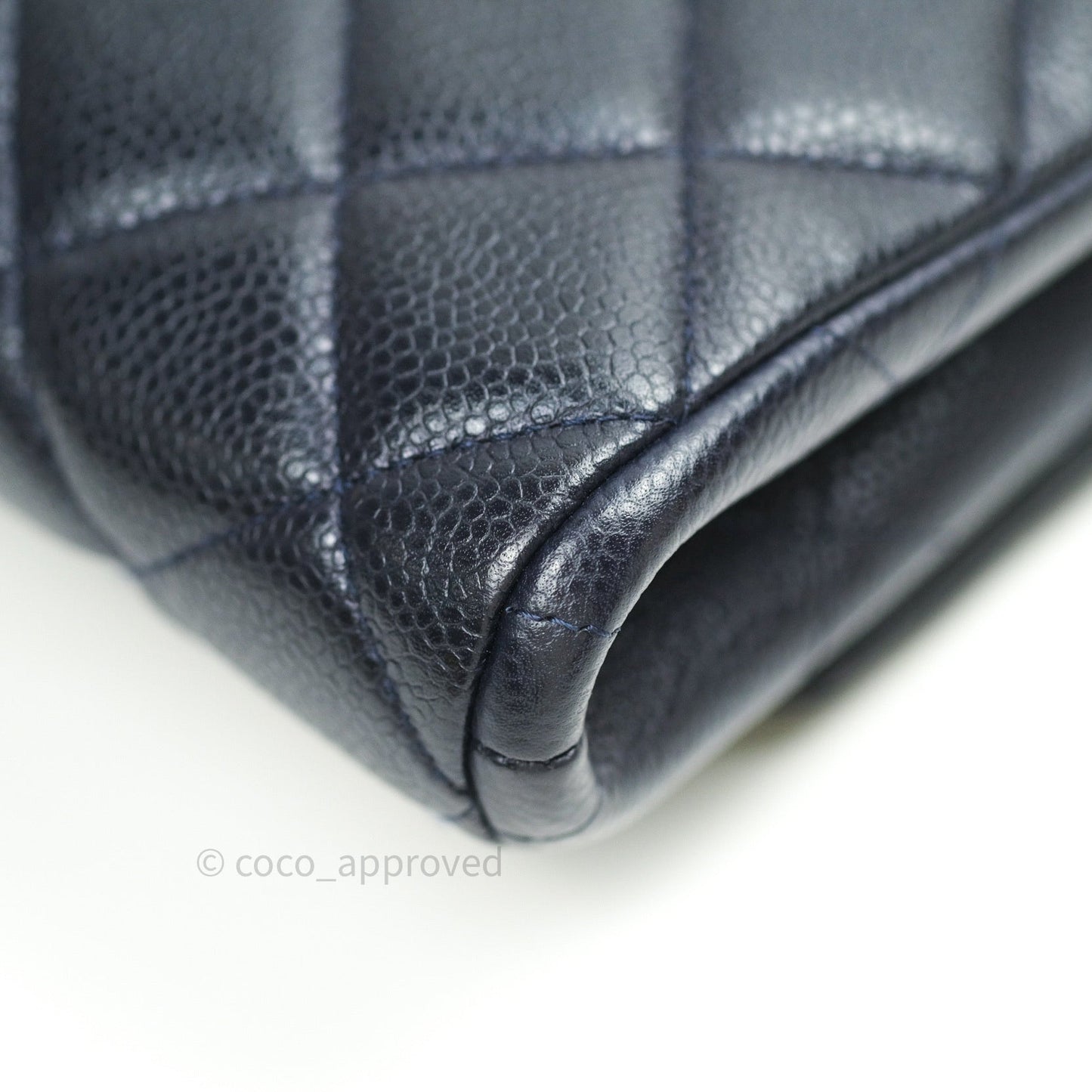 Chanel Quilted Clutch with Chain Dark Navy Caviar Silver Hardware