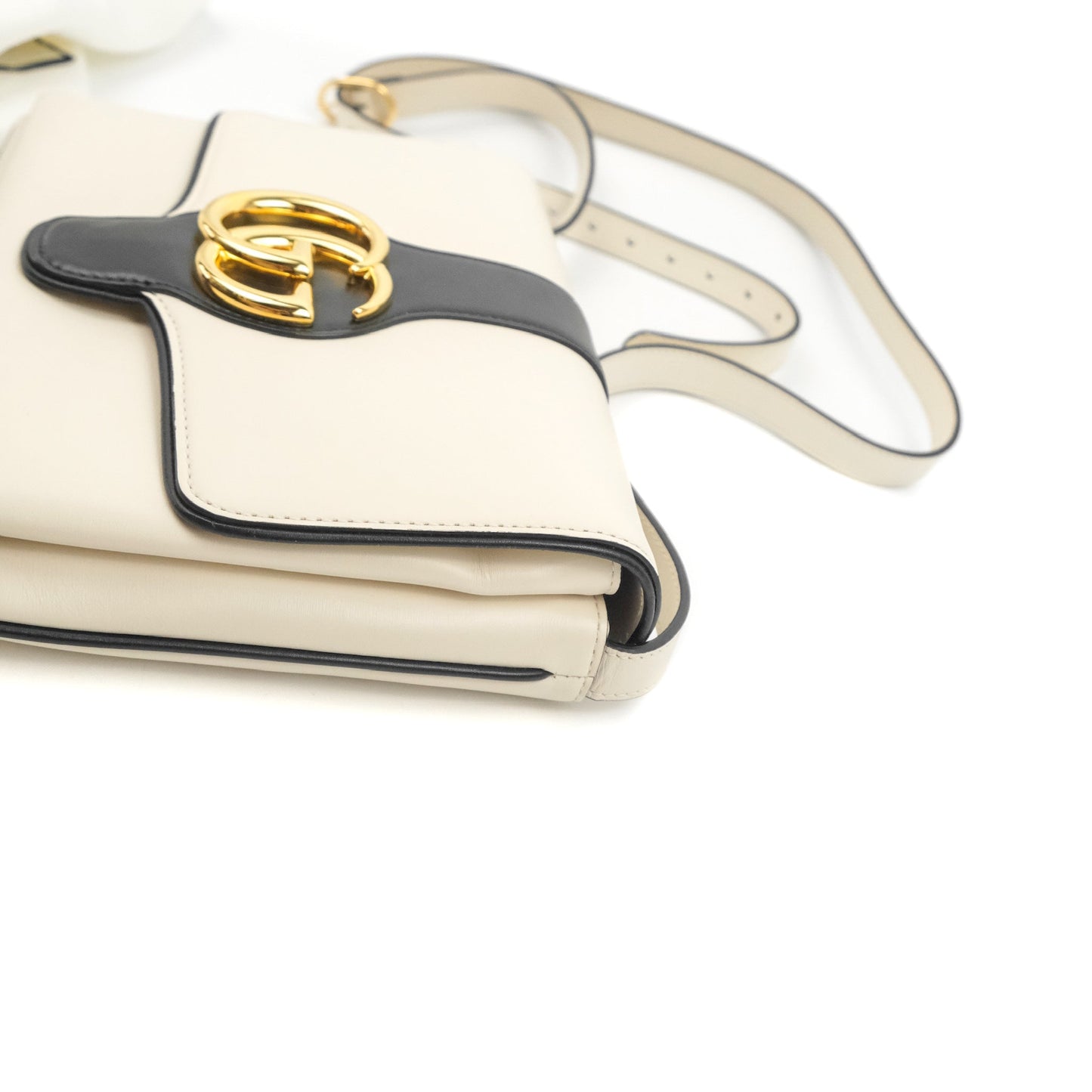 Gucci Calfskin Medium Arli Flap Shoulder Bag White
