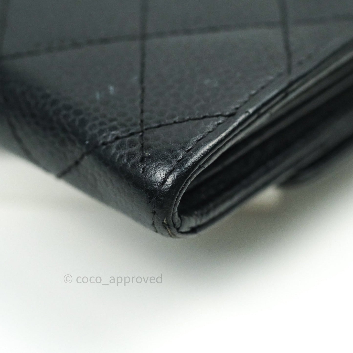 Chanel Long Wallet Black Caviar Gold Hardware