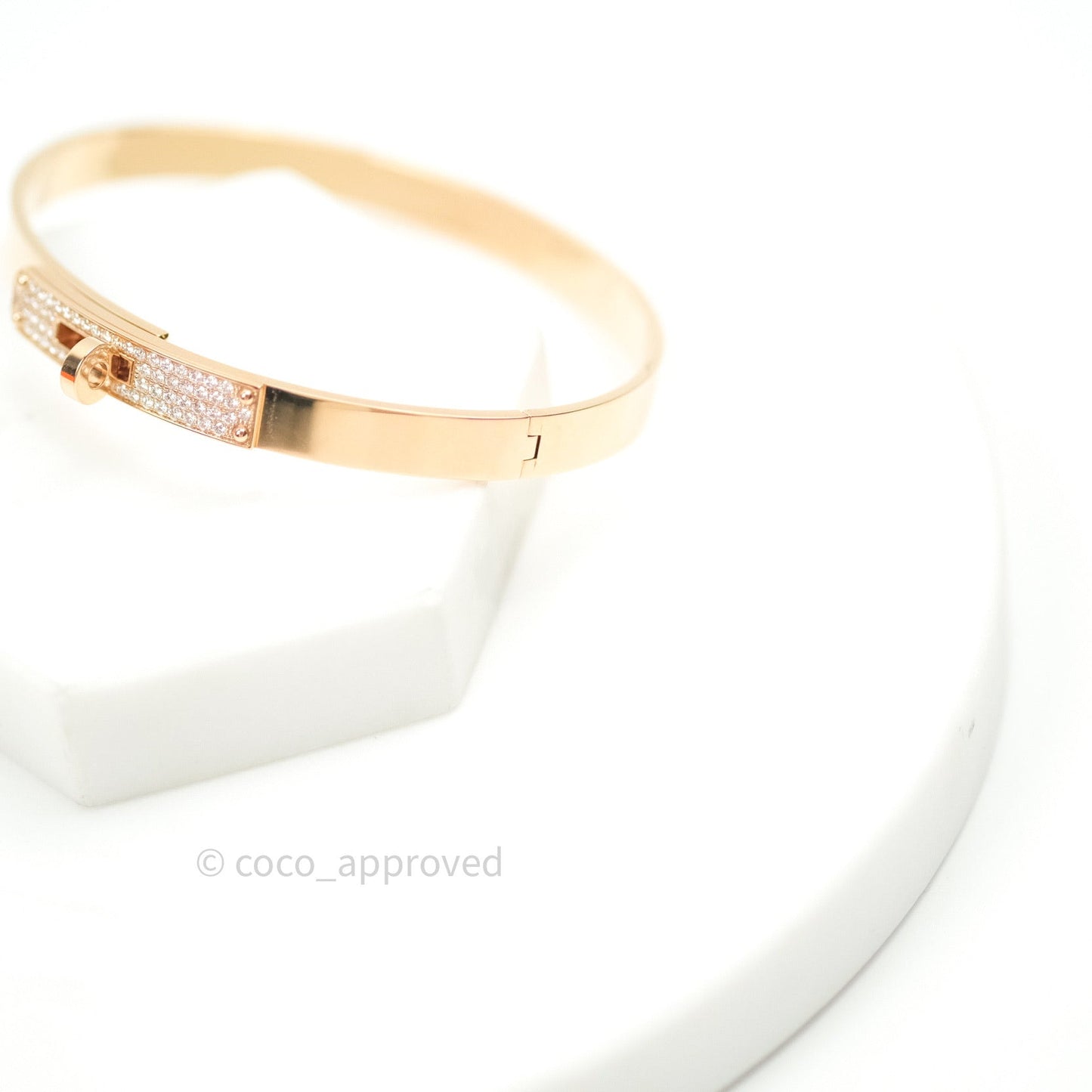 Hermès Bracelet Kelly H Diamonds Rose Gold PM