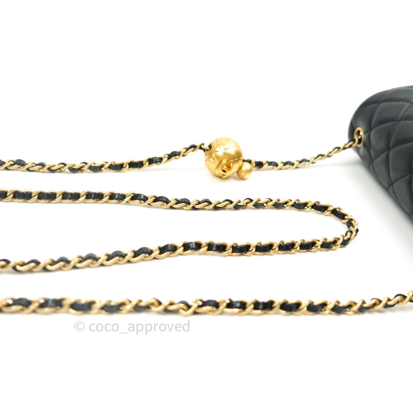 Chanel Mini Rectangular Pearl Crush Quilted Black Lambskin Gold Hardware