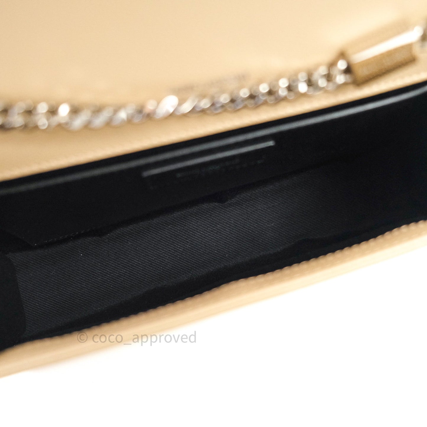 Saint Laurent Calfskin Medium Classic Monogram Kate Beige