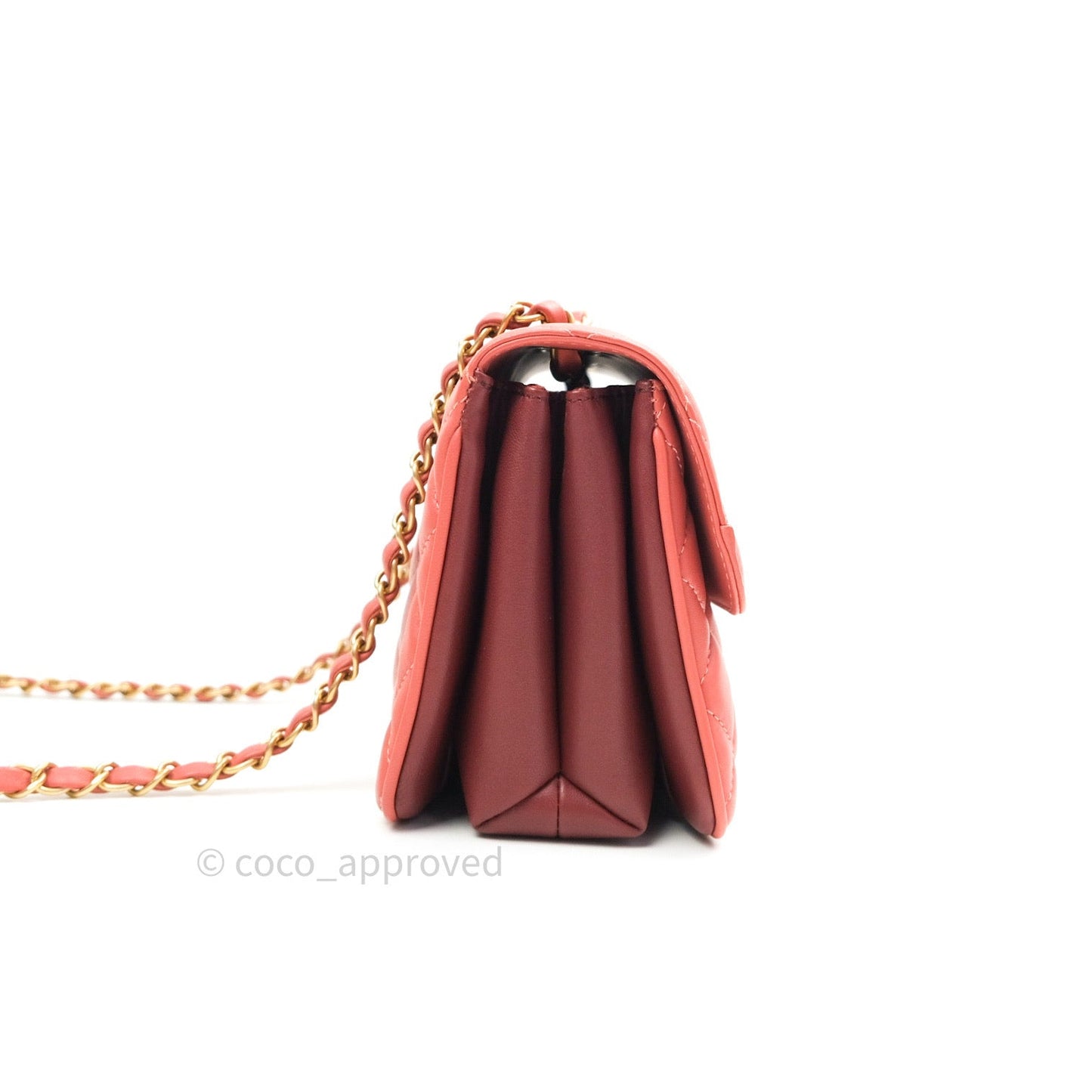 Chanel Coco Vintage Flap Bag Peachy Beige Lambskin Gold Hardware 18C