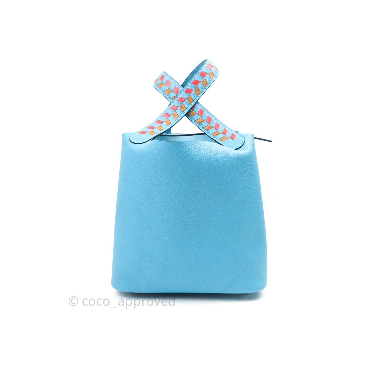 Hermès Picotin 22 Epsom Tressage Blue Du Nord Palladium Hardware