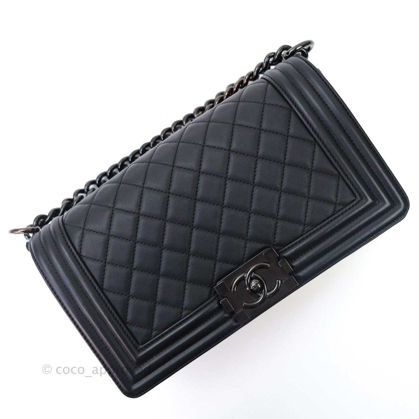 Chanel Quilted Medium Calfskin Boy Flap So Black Hardware