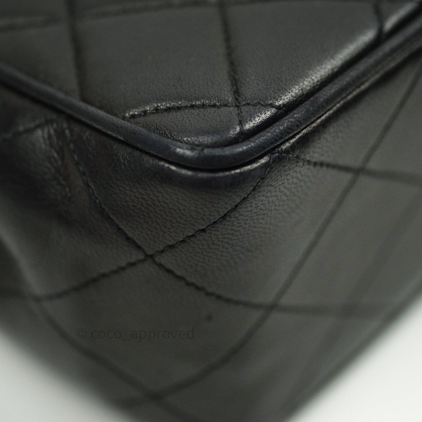 Chanel Vintage XL Jumbo Single Flap Black Lambskin 24K Gold Hardware