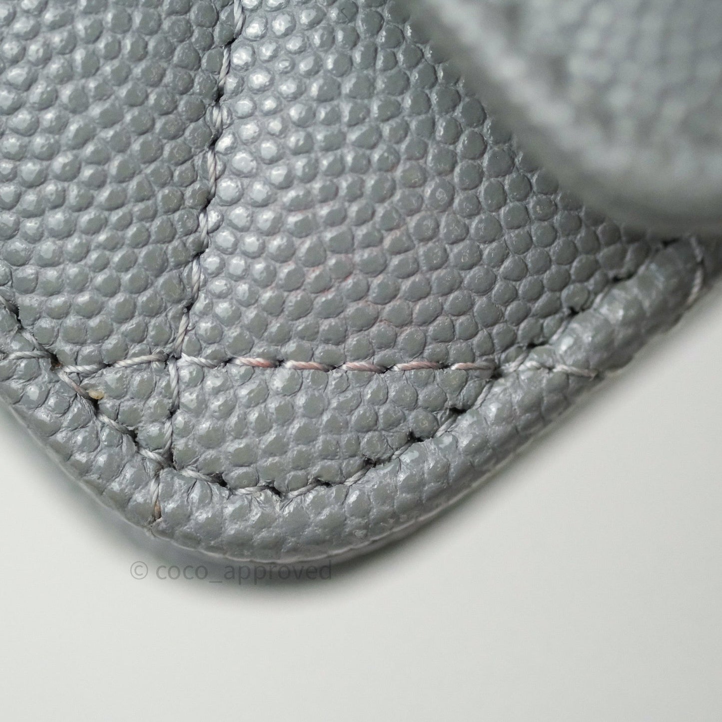 Chanel Caviar Quilted Wallet on Chain WOC Grey Light Gold Hardware 20C