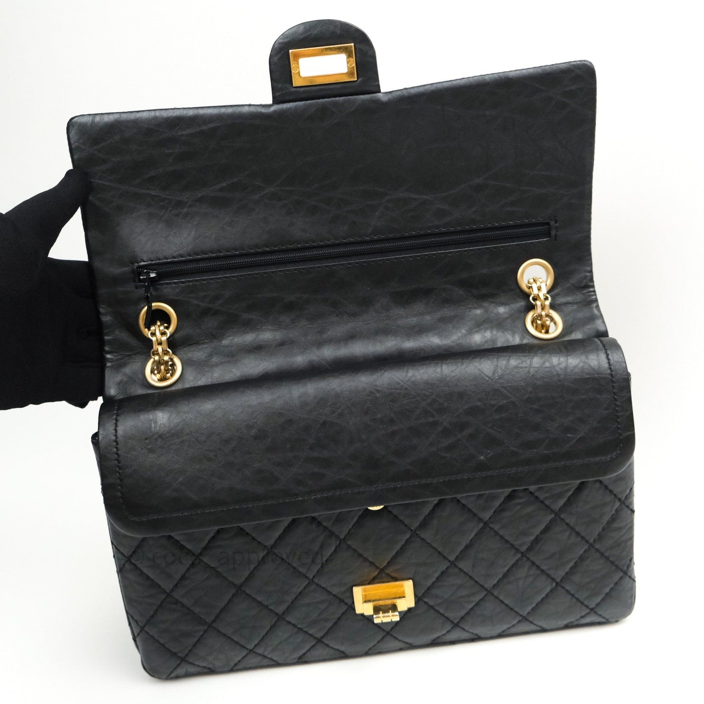 Chanel Reissue Quilted Aged Calfskin Black Gold Hardware 226