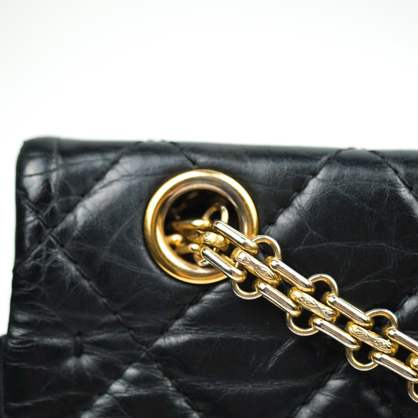Chanel Reissue Quilted Aged Calfskin Black Gold Hardware 226