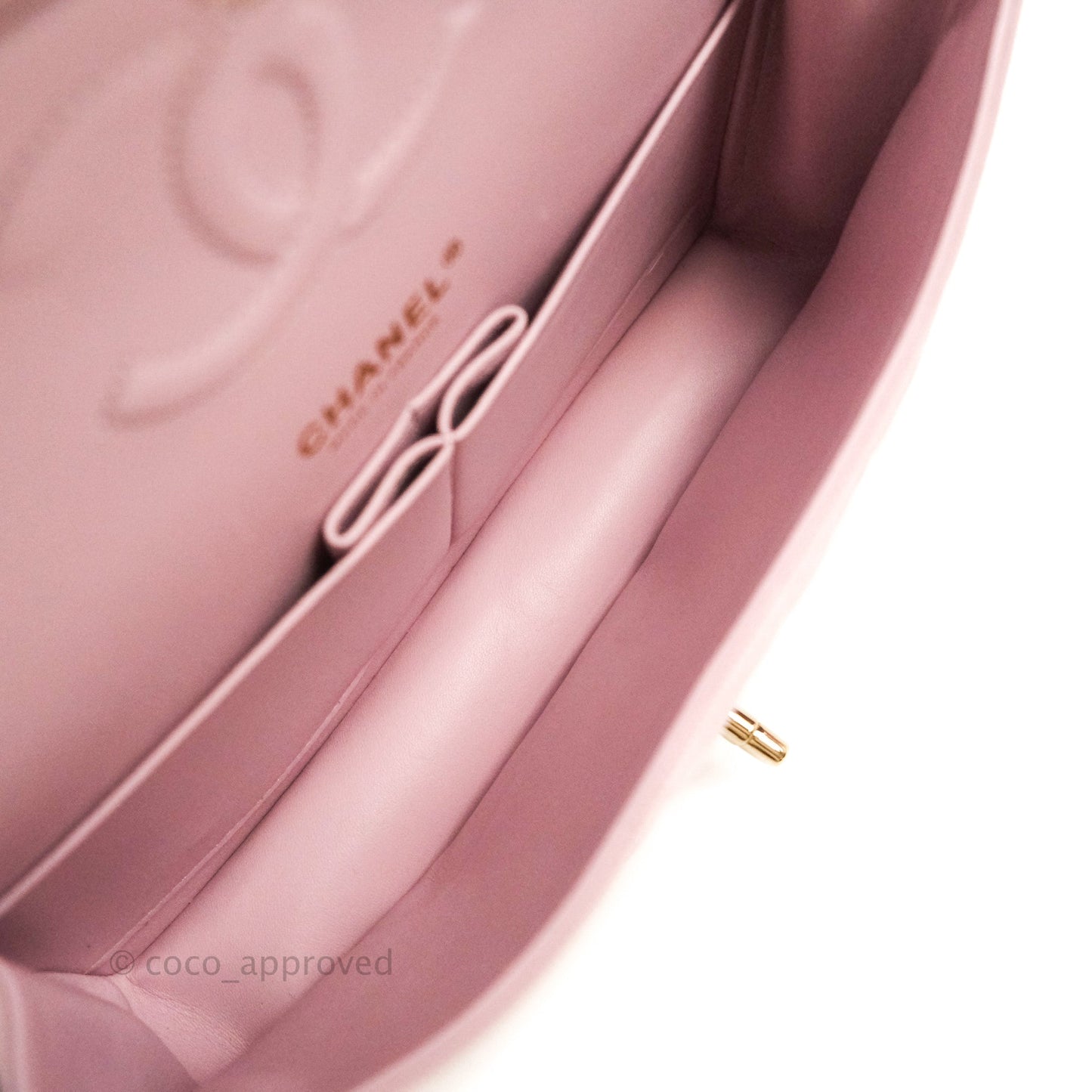 Chanel M/L Medium Double Flap Bag Lilac Rose Clair Caviar Gold Hardware