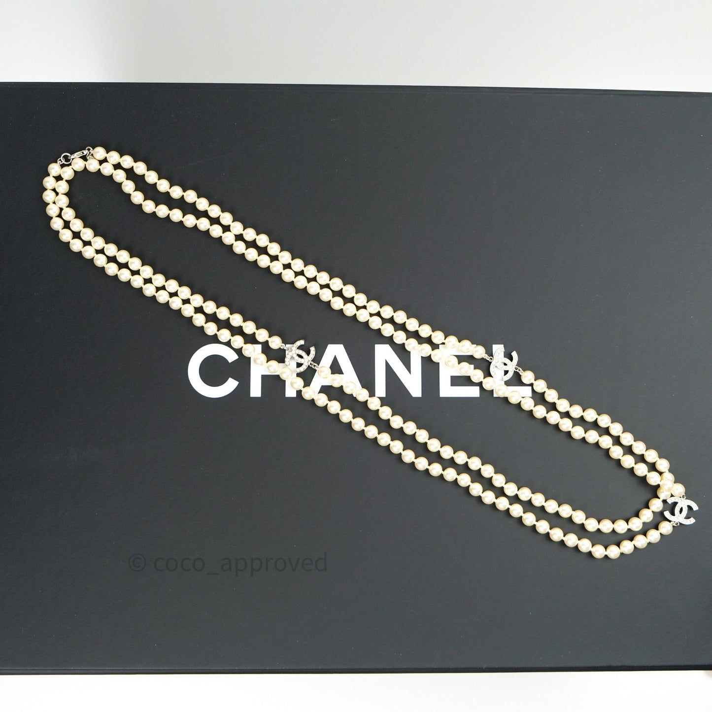 Chanel Long Pearl CC Necklace