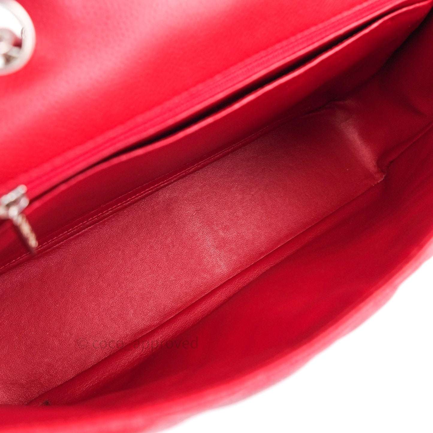 Chanel Jumbo Single Flap Red Caviar Silver Hardware⁣⁣