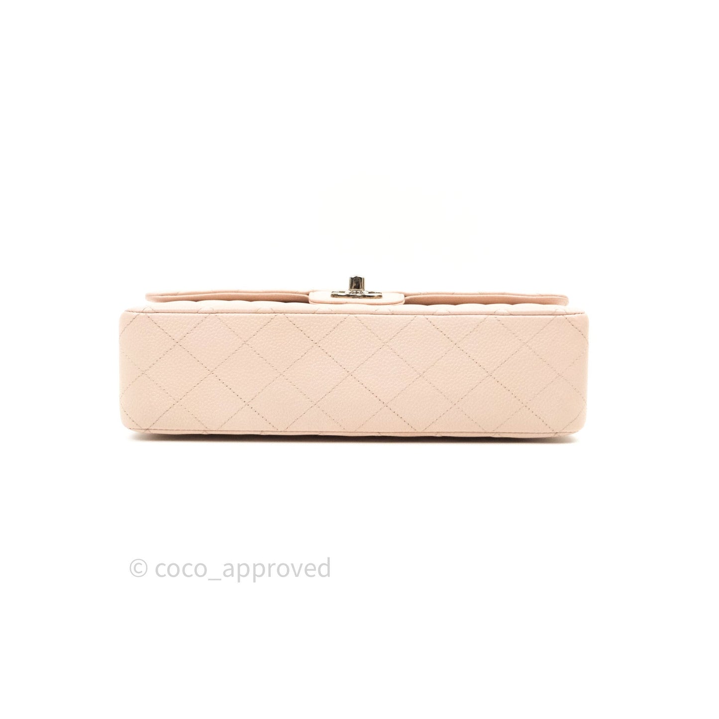 Chanel Classic M/L Medium Double Flap Sakura Pink Caviar Silver Hardware