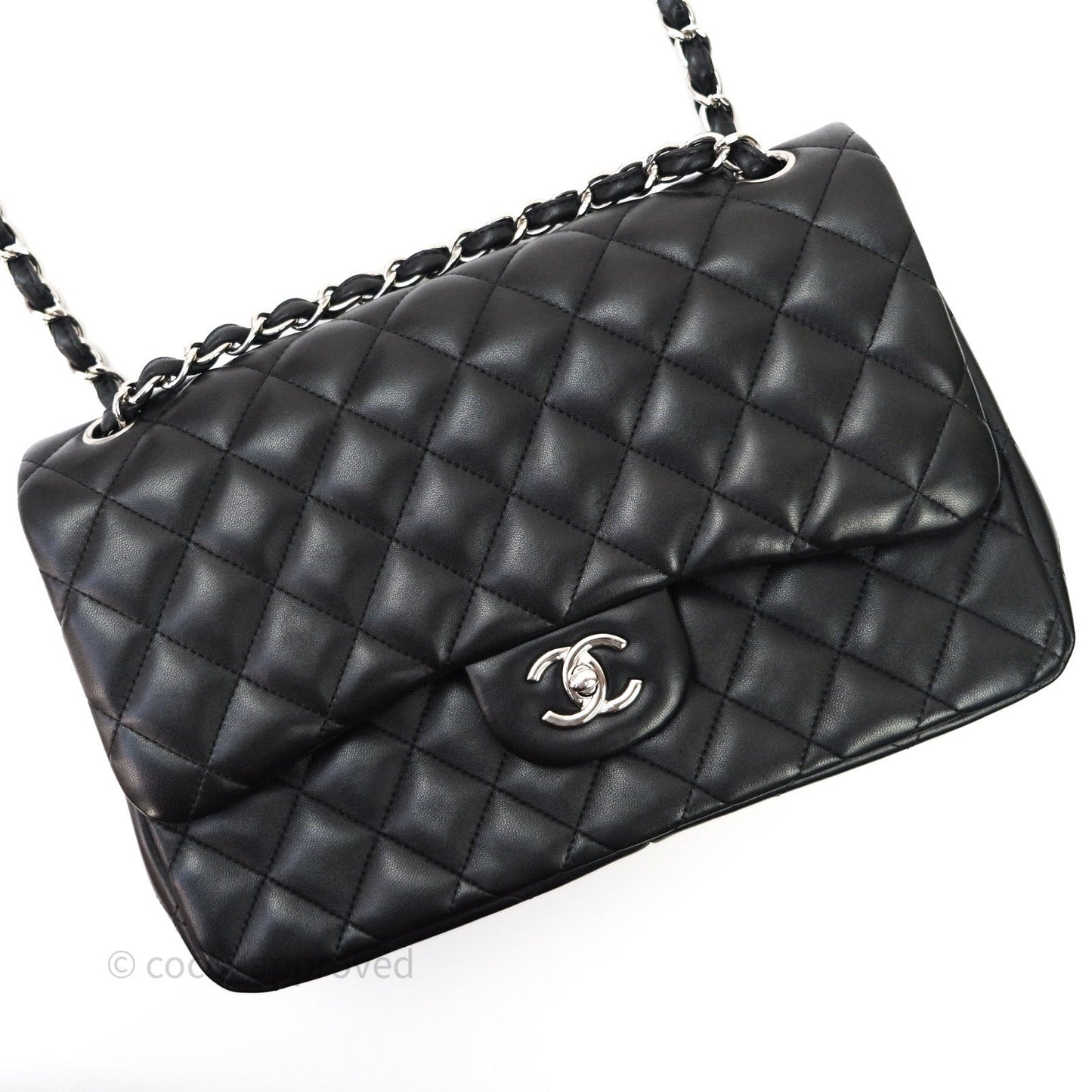 Chanel Jumbo Double Flap Black Lambskin Silver Hardware⁣⁣