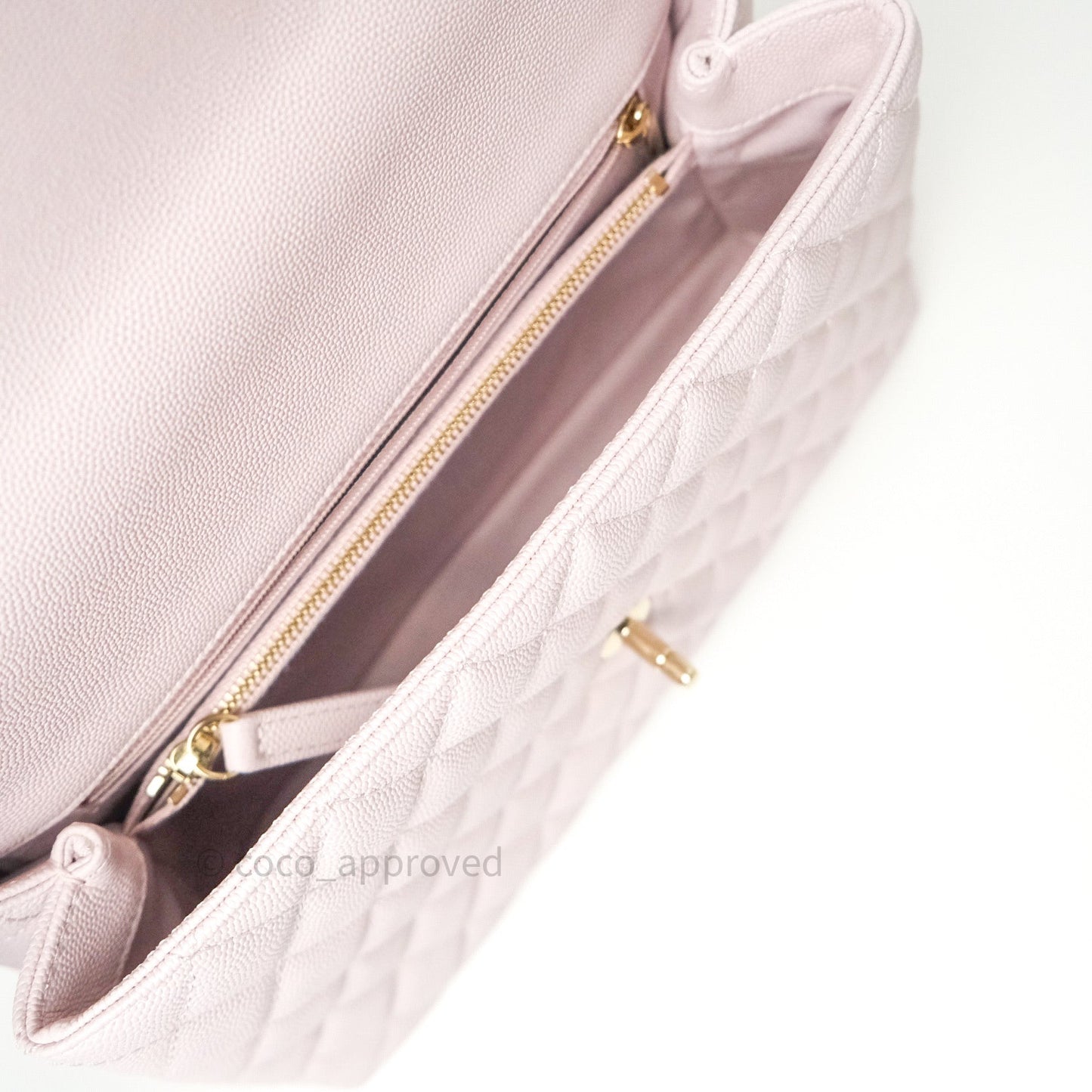 Chanel Small Coco Handle Quilted Lilac Pink Light Gold Hardware