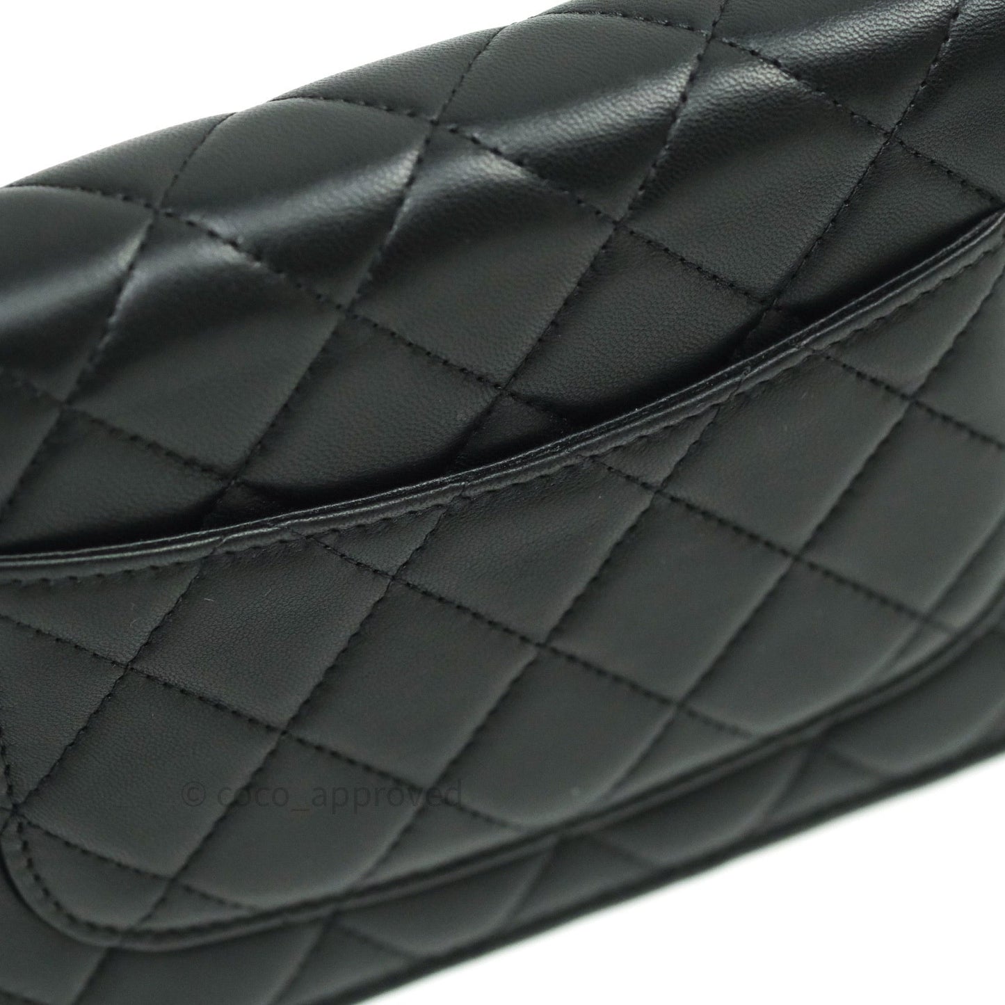 Chanel Quilted Wallet on Chain WOC Black Lambskin Beige Hardware