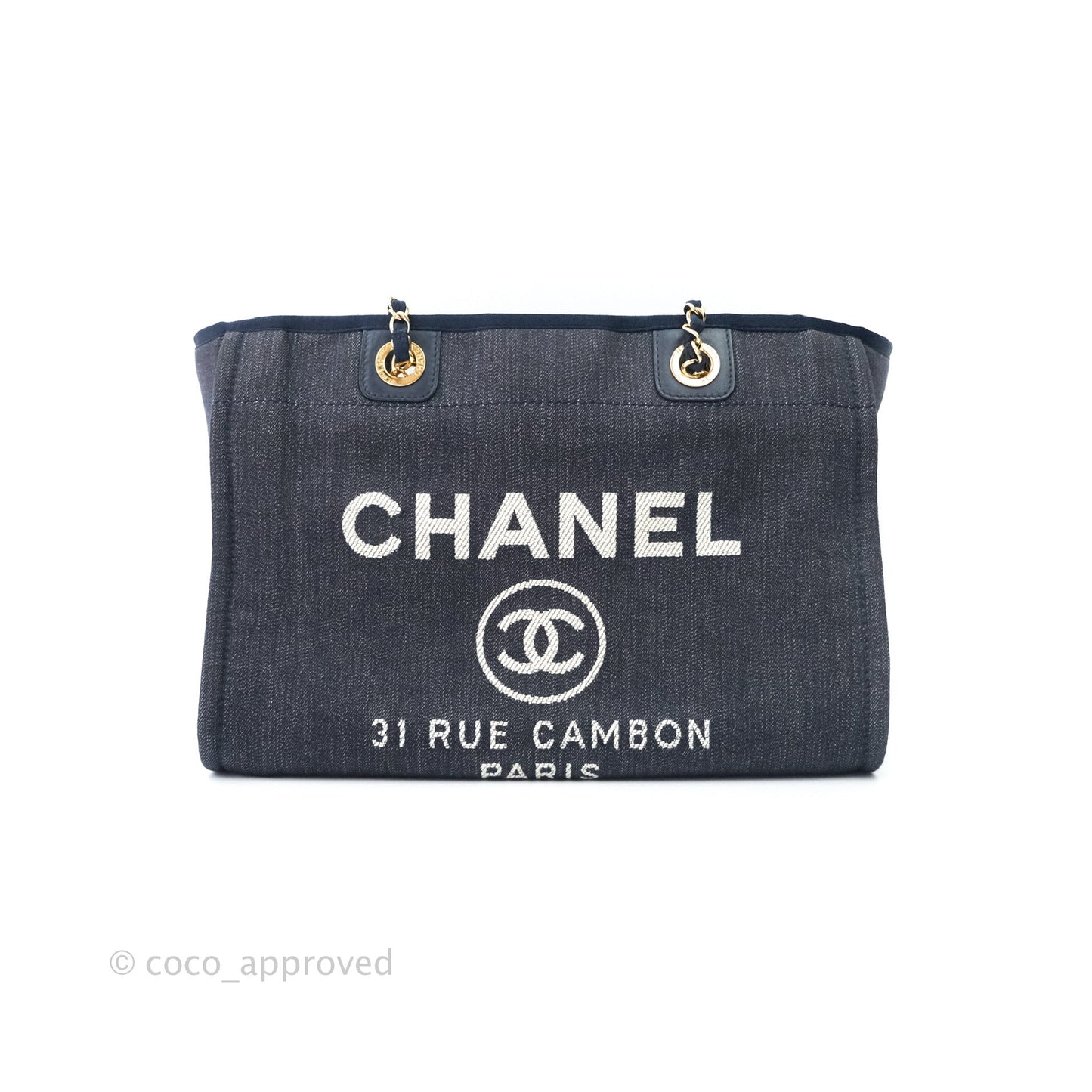 Chanel Denim Deauville Medium Tote Navy