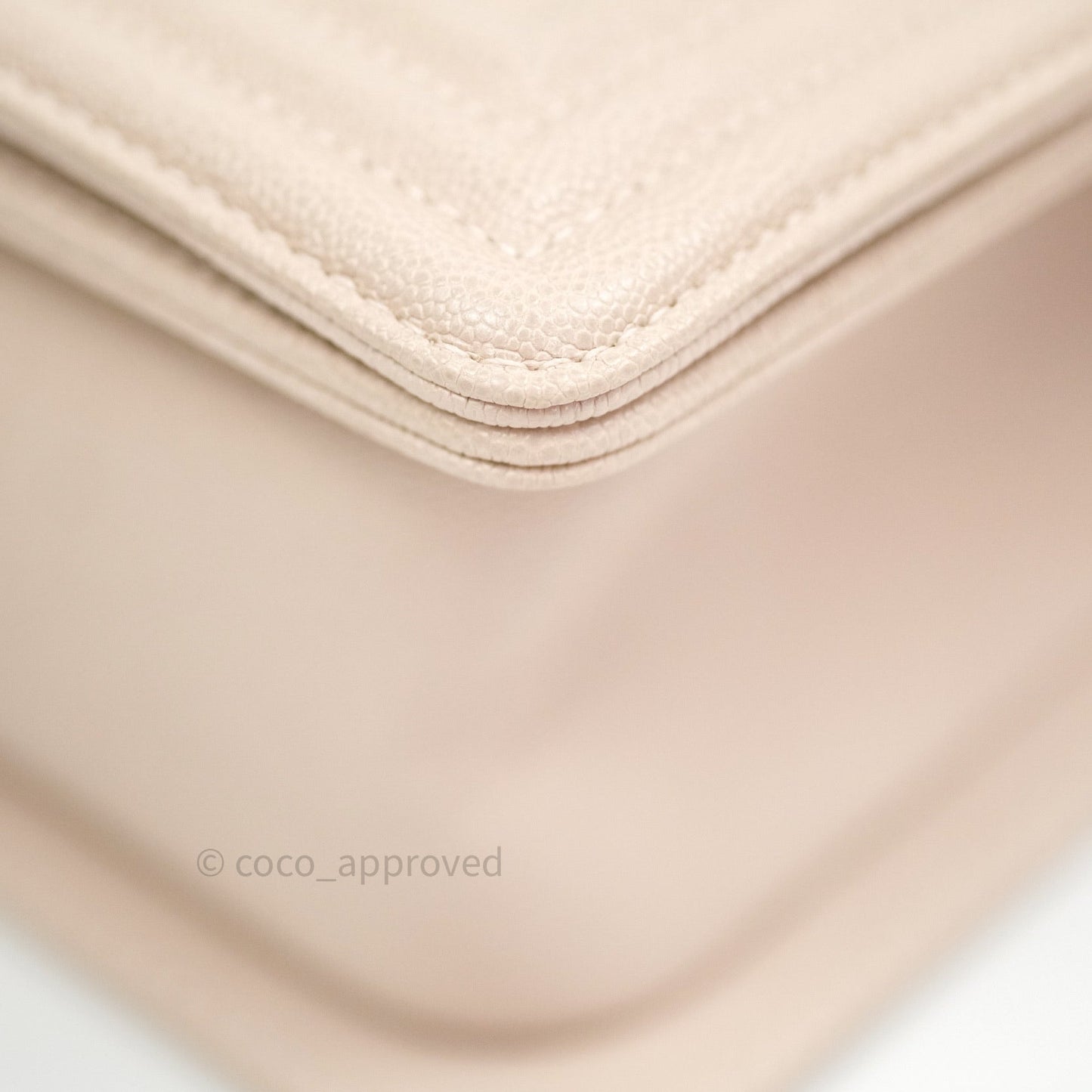 Chanel Quilted Medium Caviar Boy Flap Light Beige Light Gold Hardware