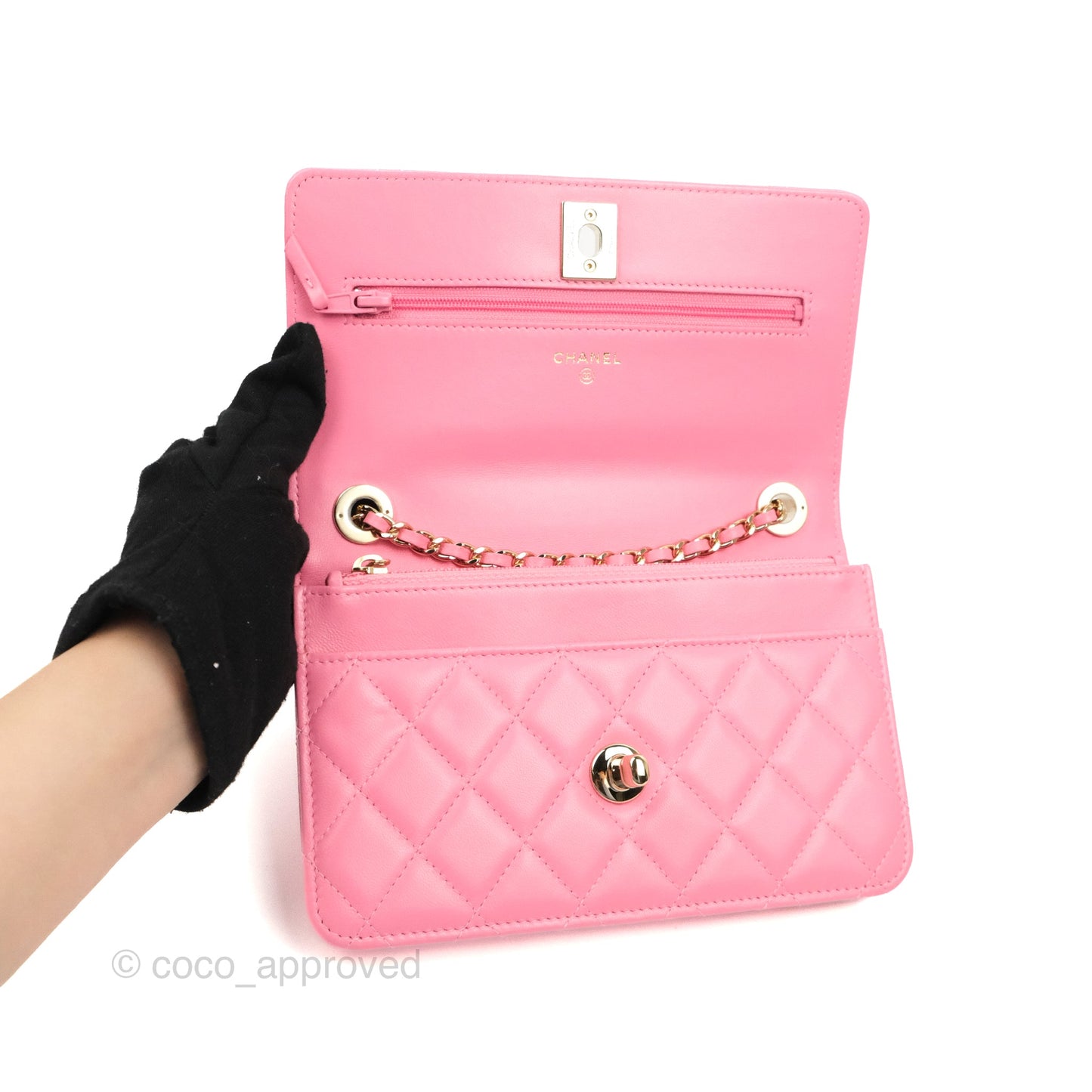 Chanel Trendy CC WOC Pink Lambskin Gold Hardware