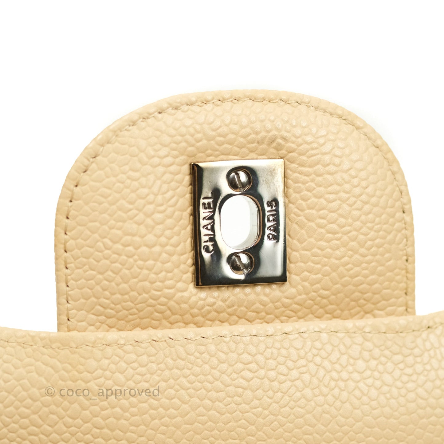 Chanel Jumbo Single Flap Beige Caviar Silver Hardware⁣⁣