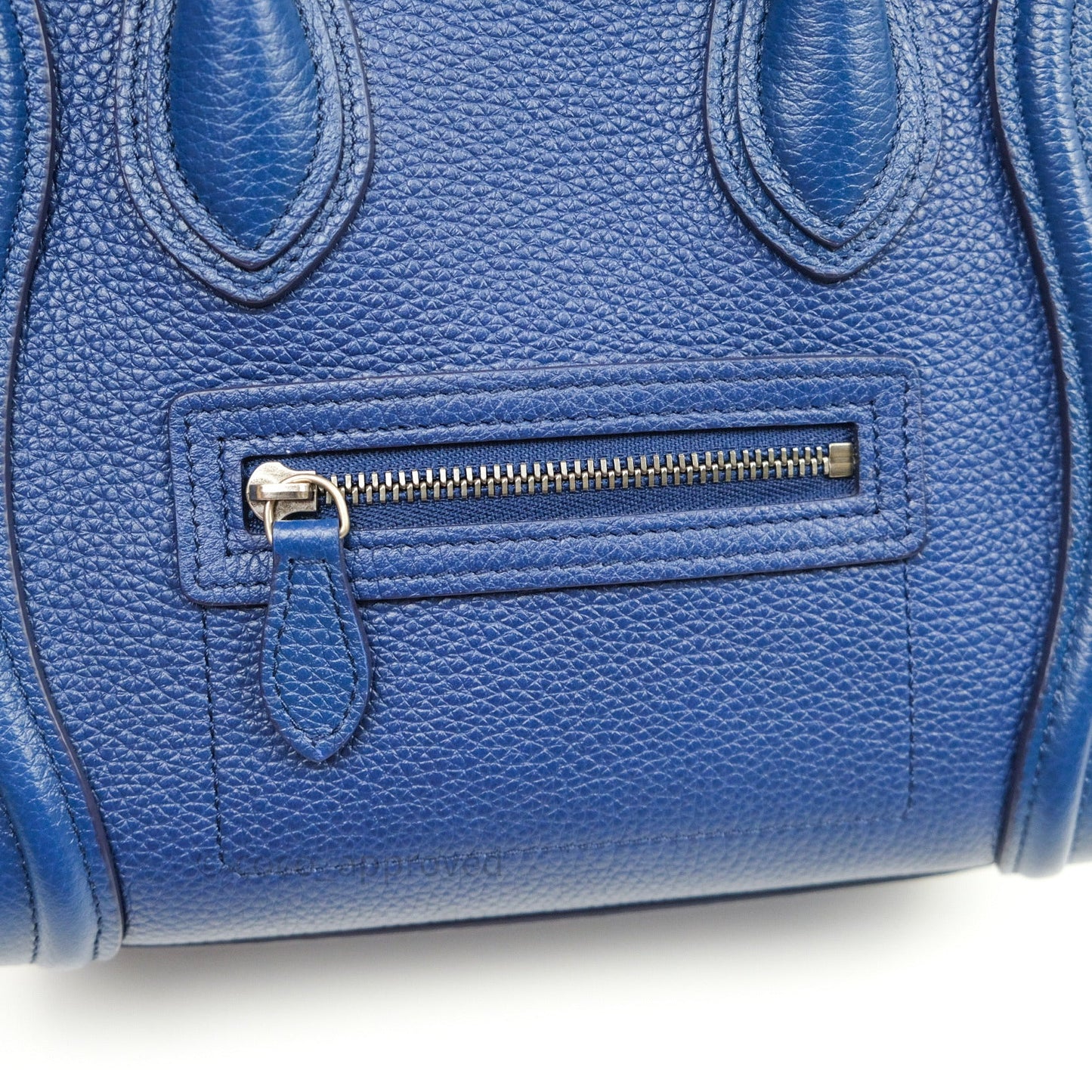 Celine Nano Luggage in Dark Indigo Drummed Calfskin