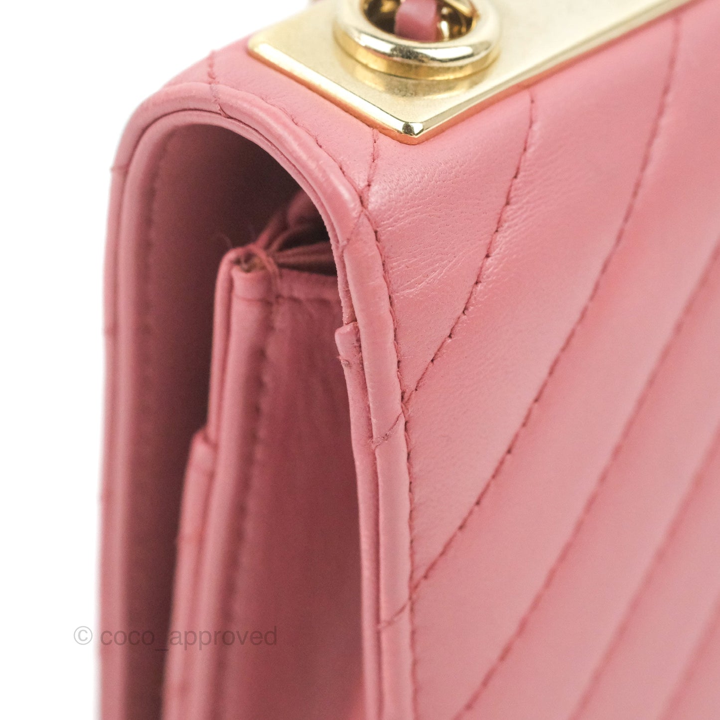 Chanel Trendy CC Chevron WOC Dark Pink Lambskin Gold Hardware