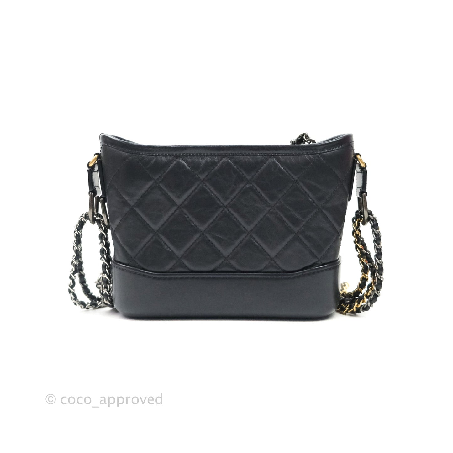 Chanel Quilted Small Gabrielle Hobo Grey Calfskin Mixed Hardware