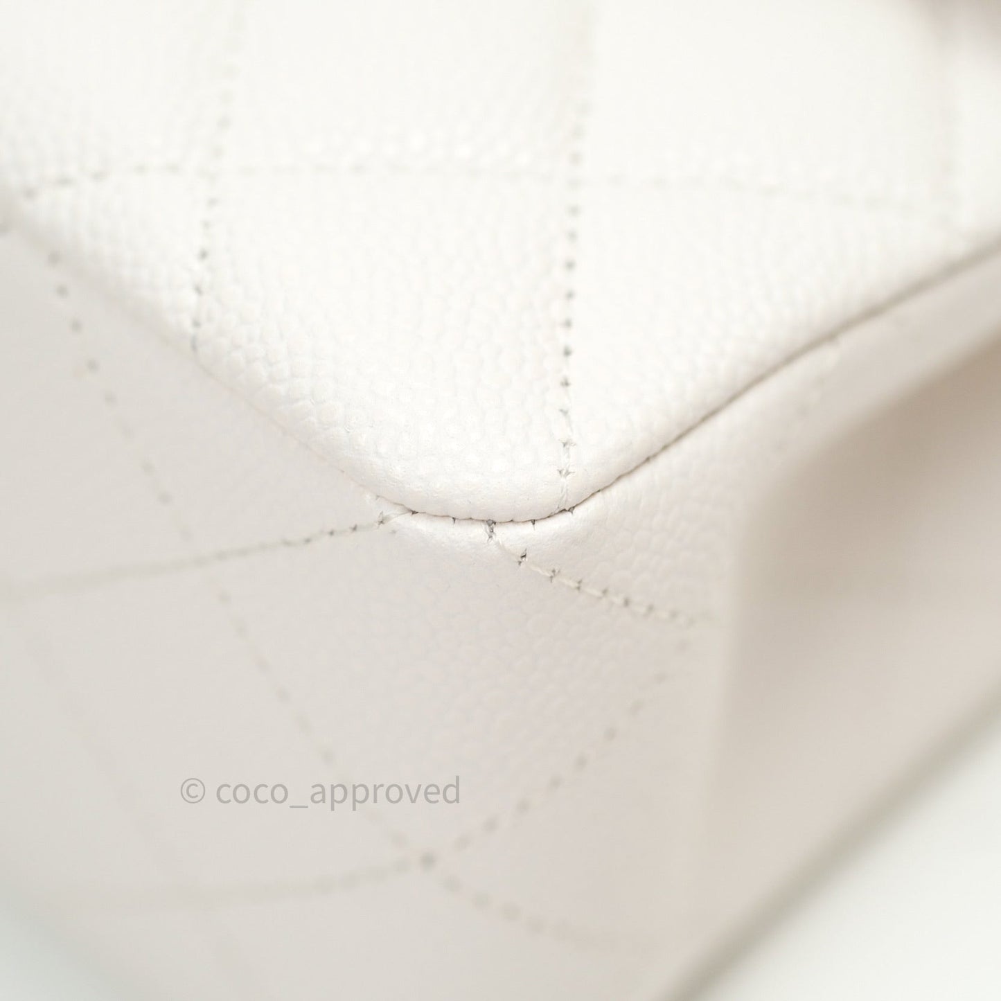 Chanel Classic Small S/M Flap Ivory White Caviar Silver Hardware