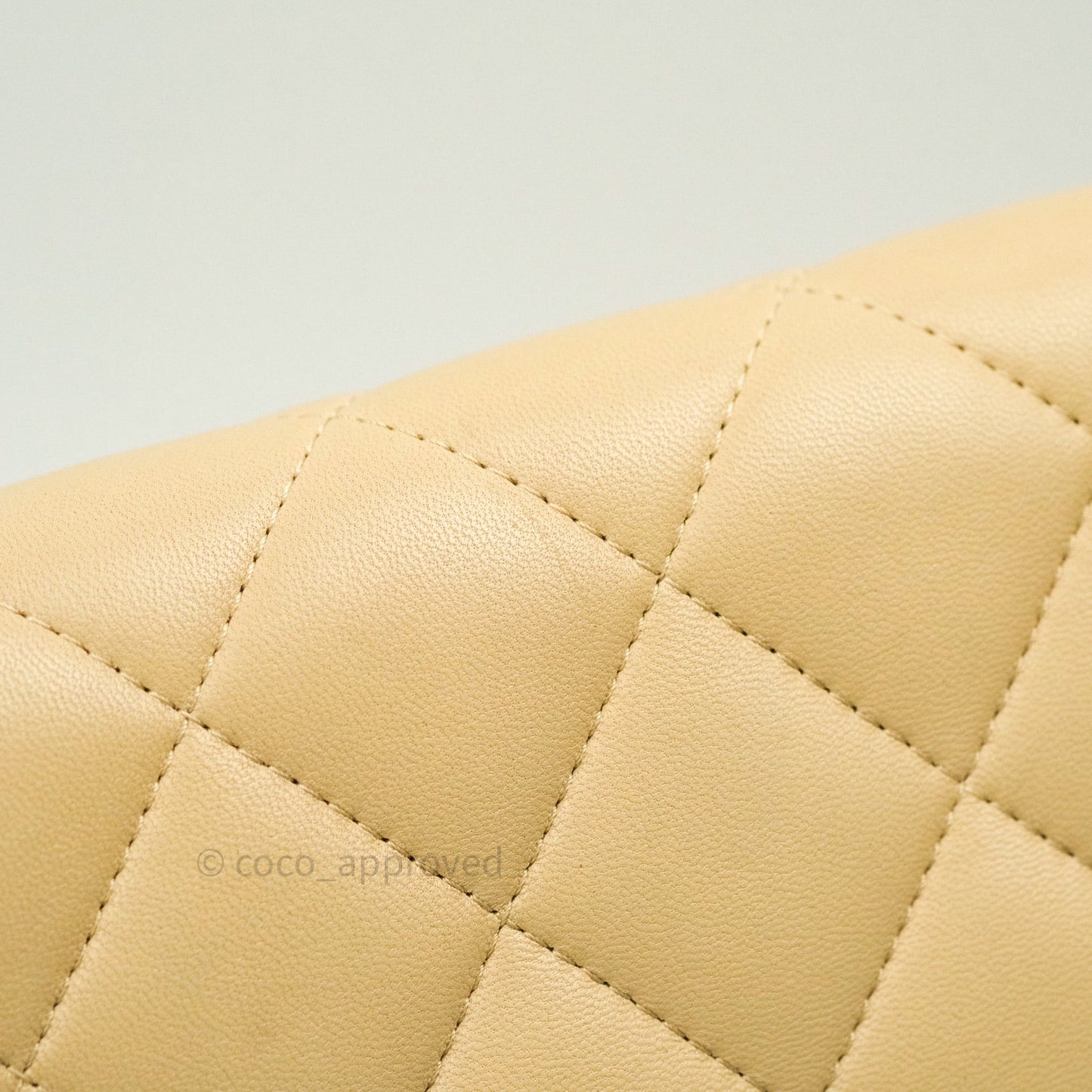 Chanel Classic Jumbo Double Flap Beige Lambskin Gold Hardware⁣⁣