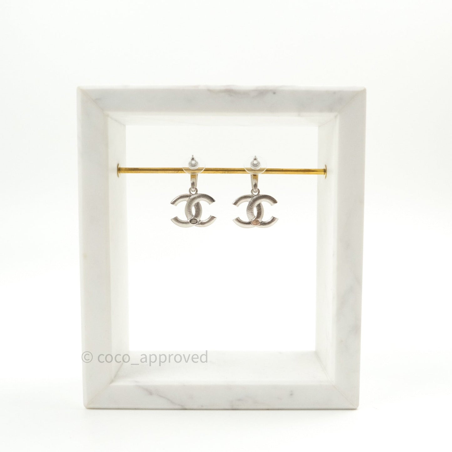 Chanel Crystal Dangling CC Earrings
