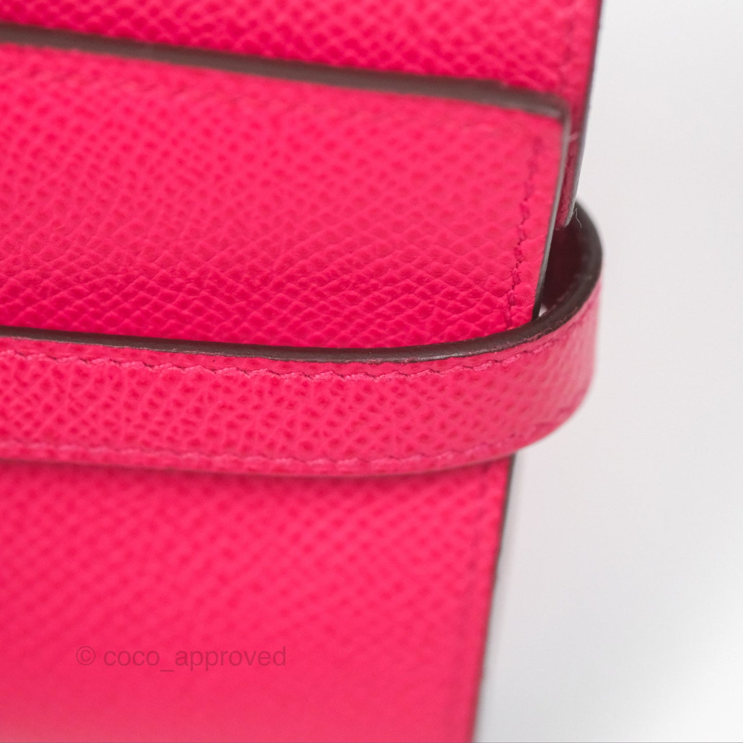 Hermès Small Kelly Wallet Rose Extreme I6 Epsom Palladium Hardware