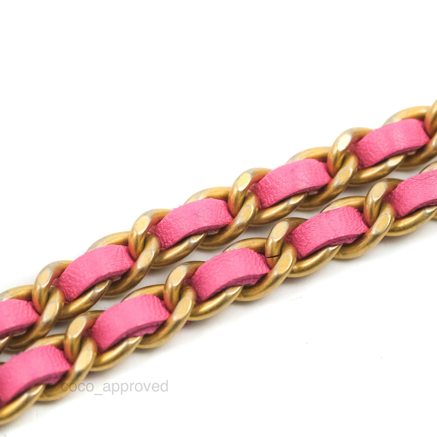 Chanel Quilted Pearl Crush Wallet on Chain WOC Pink Lambskin Aged Gold Hardware
