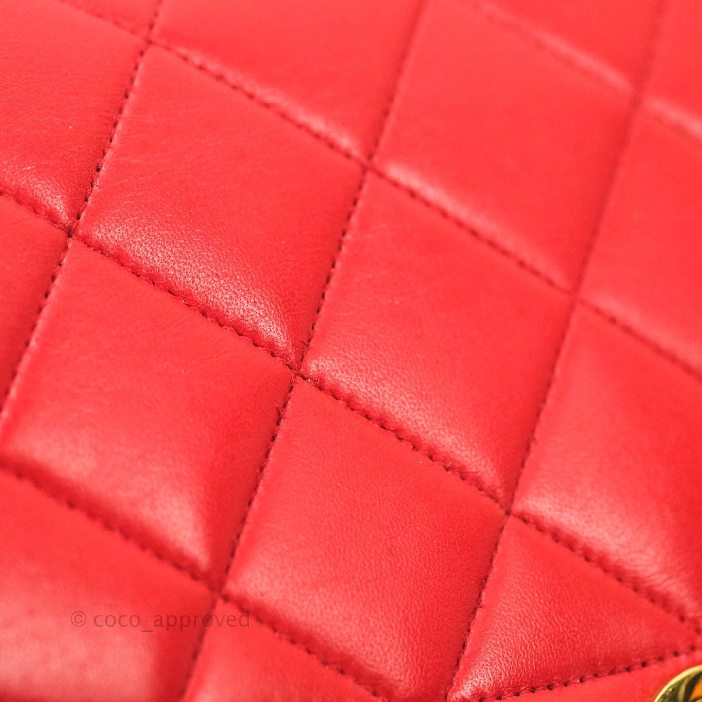 Chanel Red Quilted Lambskin Medium Vintage Classic Diana Flap Bag