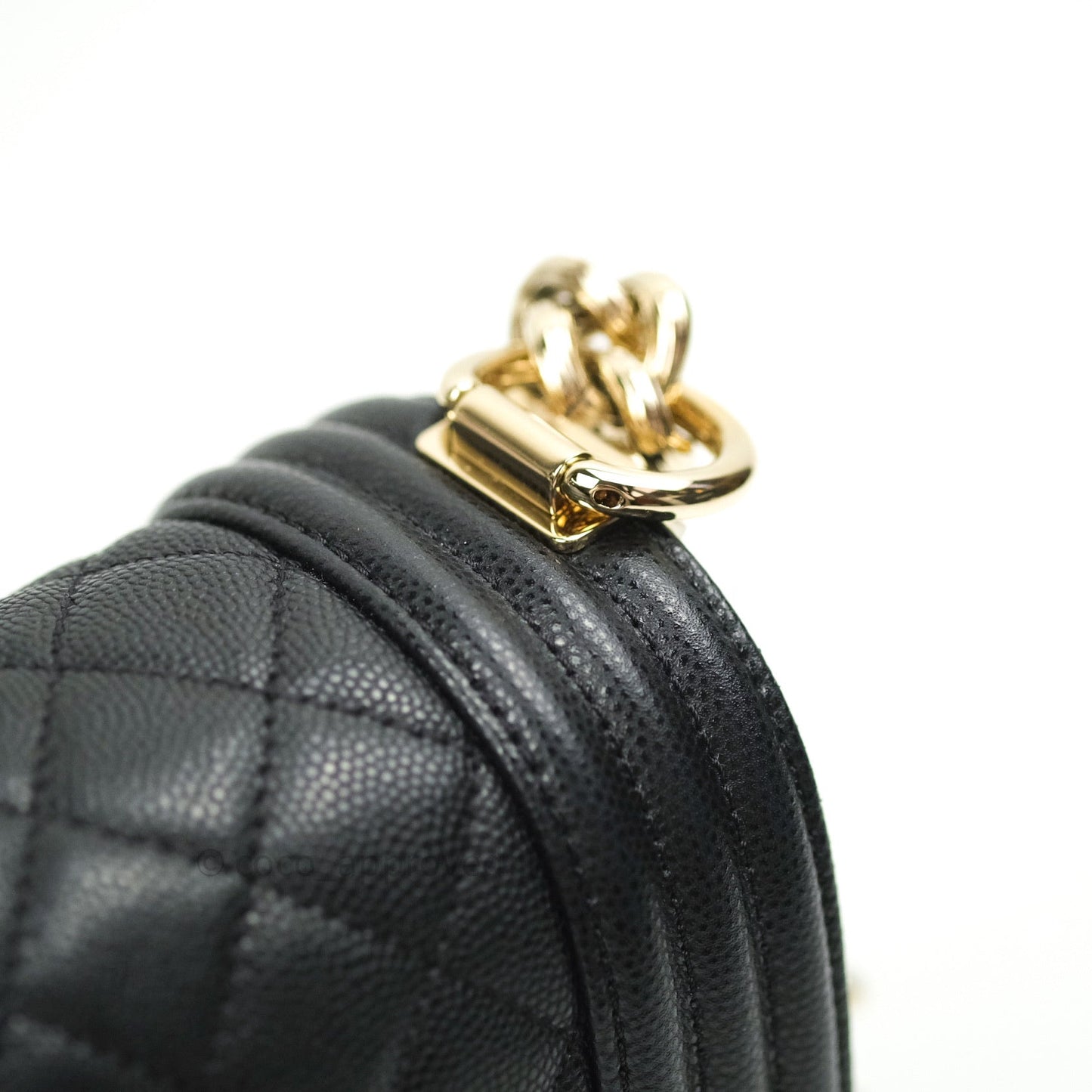 Chanel Quilted Medium Boy Flap Black Caviar Gold Hardware