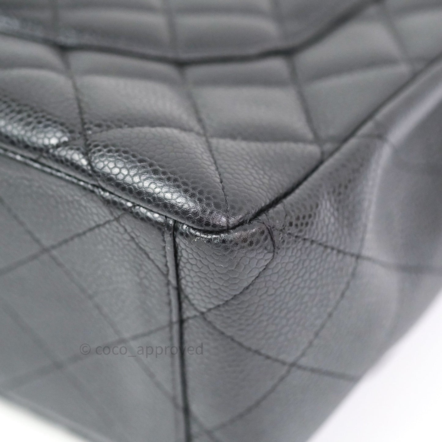 Chanel Classic Maxi Single Flap Quilted Black Caviar Silver Hardware
