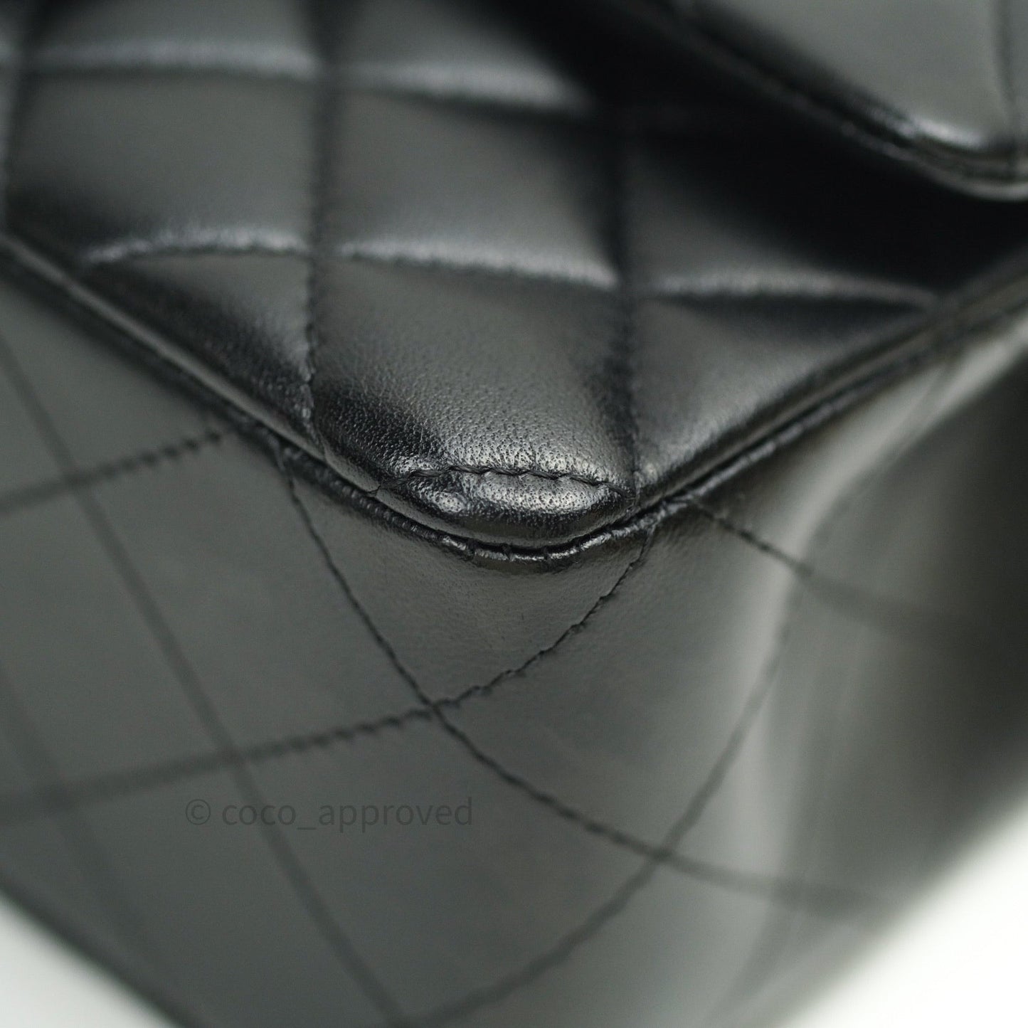Chanel Quilted Mini Rectangular Black Lambskin Silver Hardware