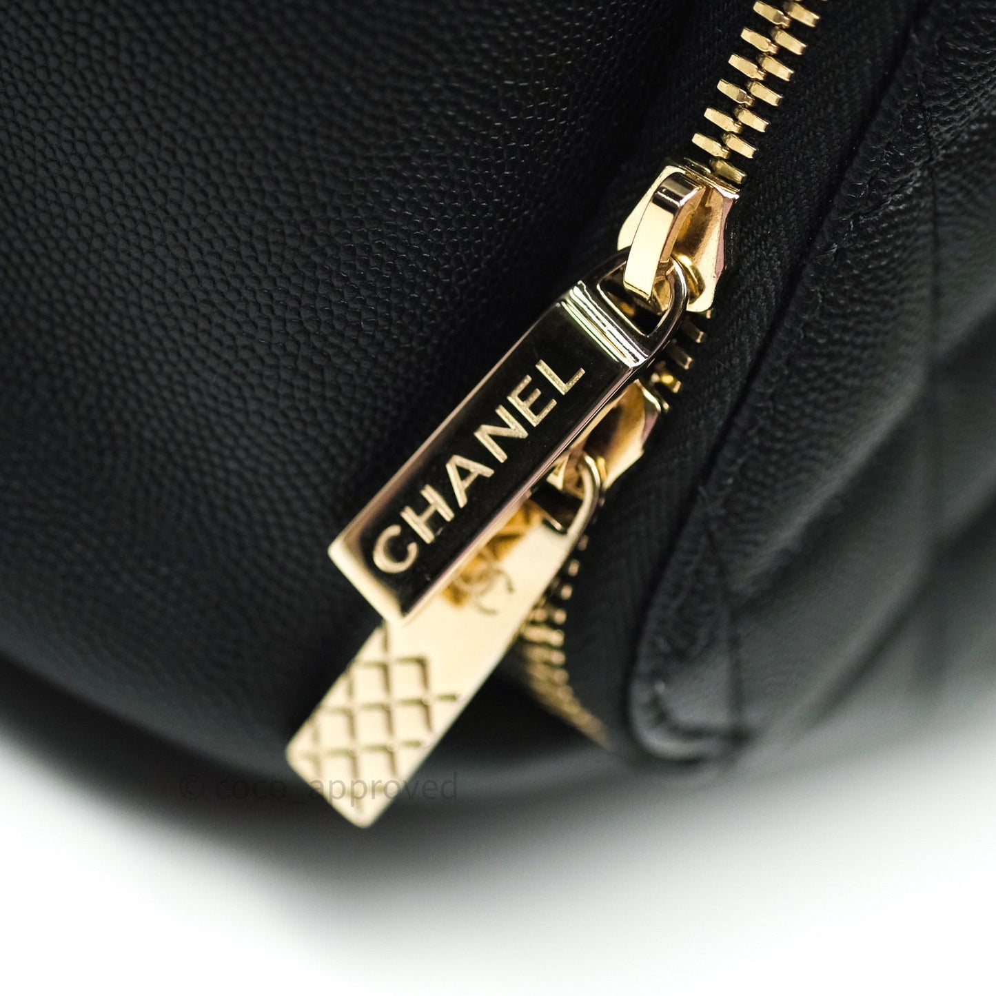 Chanel Quilted Business Affinity Backpack Black Caviar Light Gold Hardware