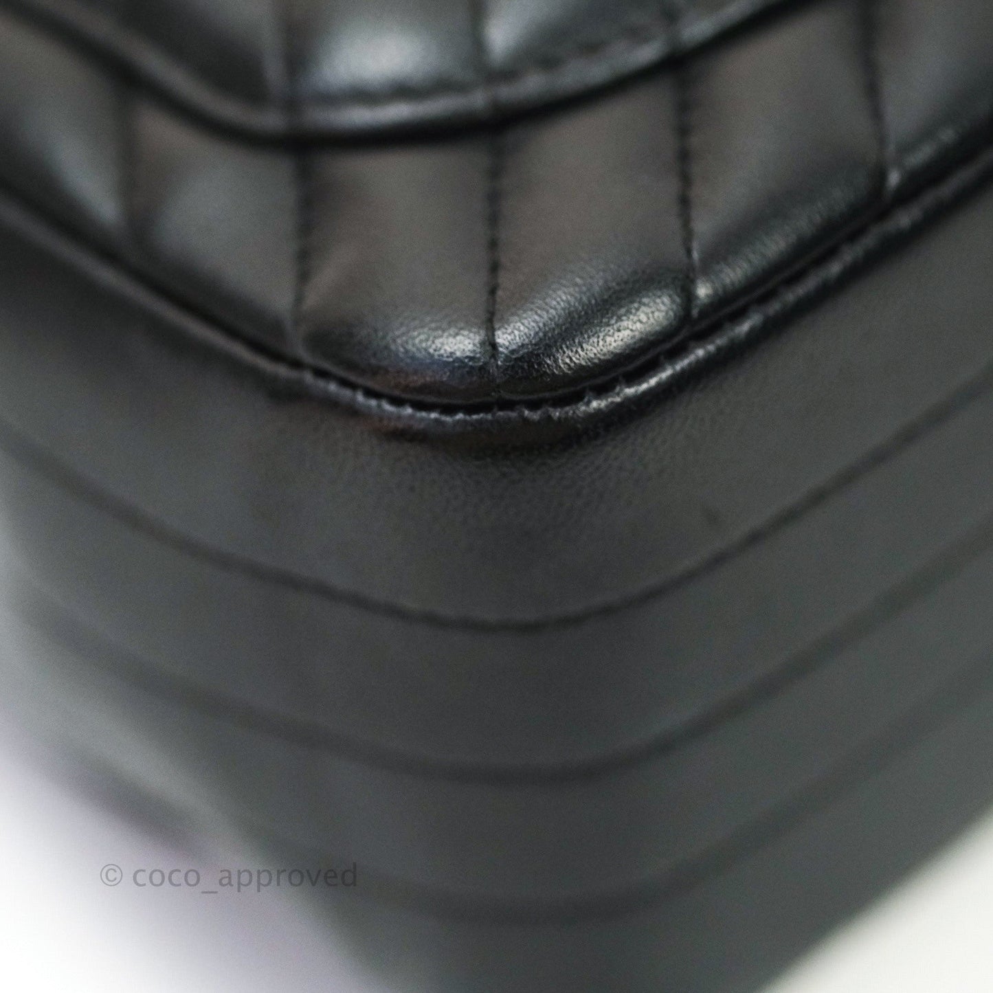 Chanel Mini Square Chevron Black Lambskin Gold Hardware