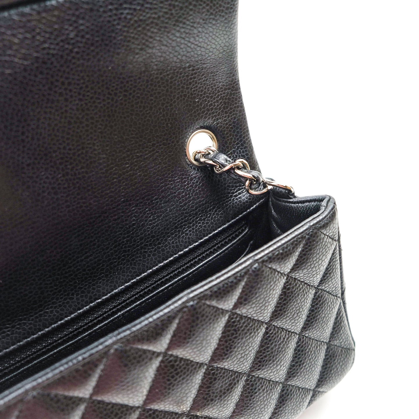 Chanel Quilted Mini Rectangular Black Caviar Silver Hardware 14B