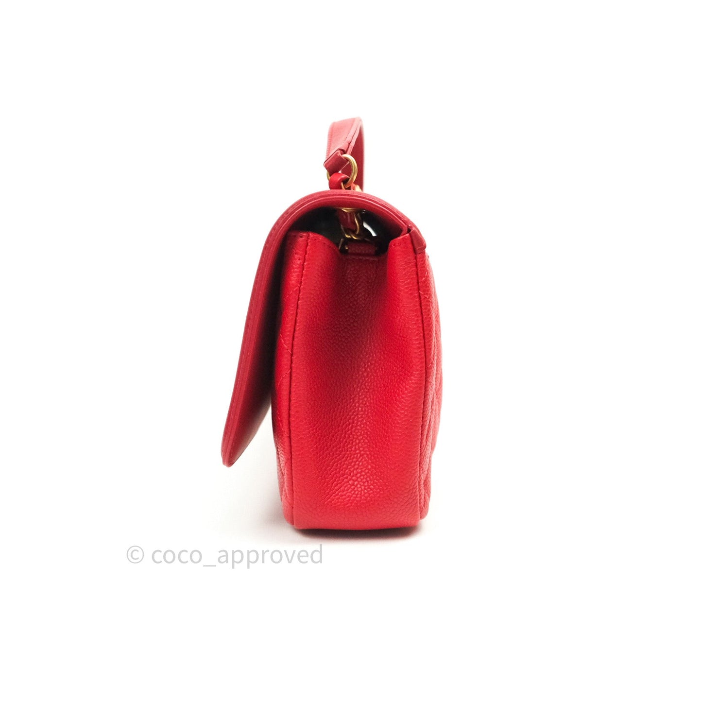 Chanel Quilted Medium CC Filigree Flap Red Caviar