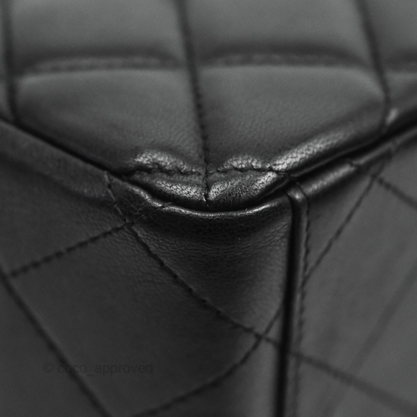 Chanel Quilted Single Flap Maxi Flap Black Lambskin Silver Hardware