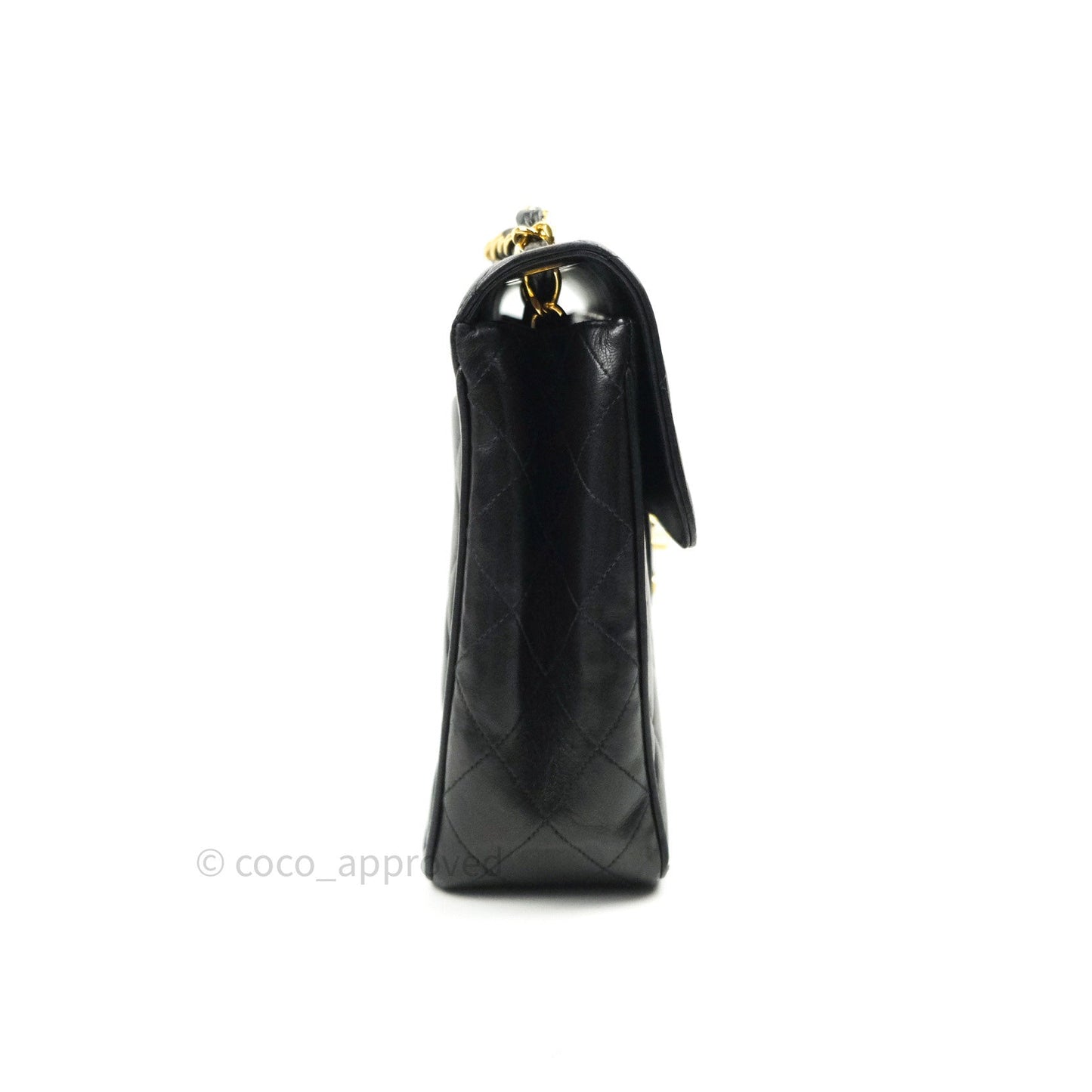 Chanel Vintage XL Jumbo Single Flap Black Lambskin 24K Gold Hardware