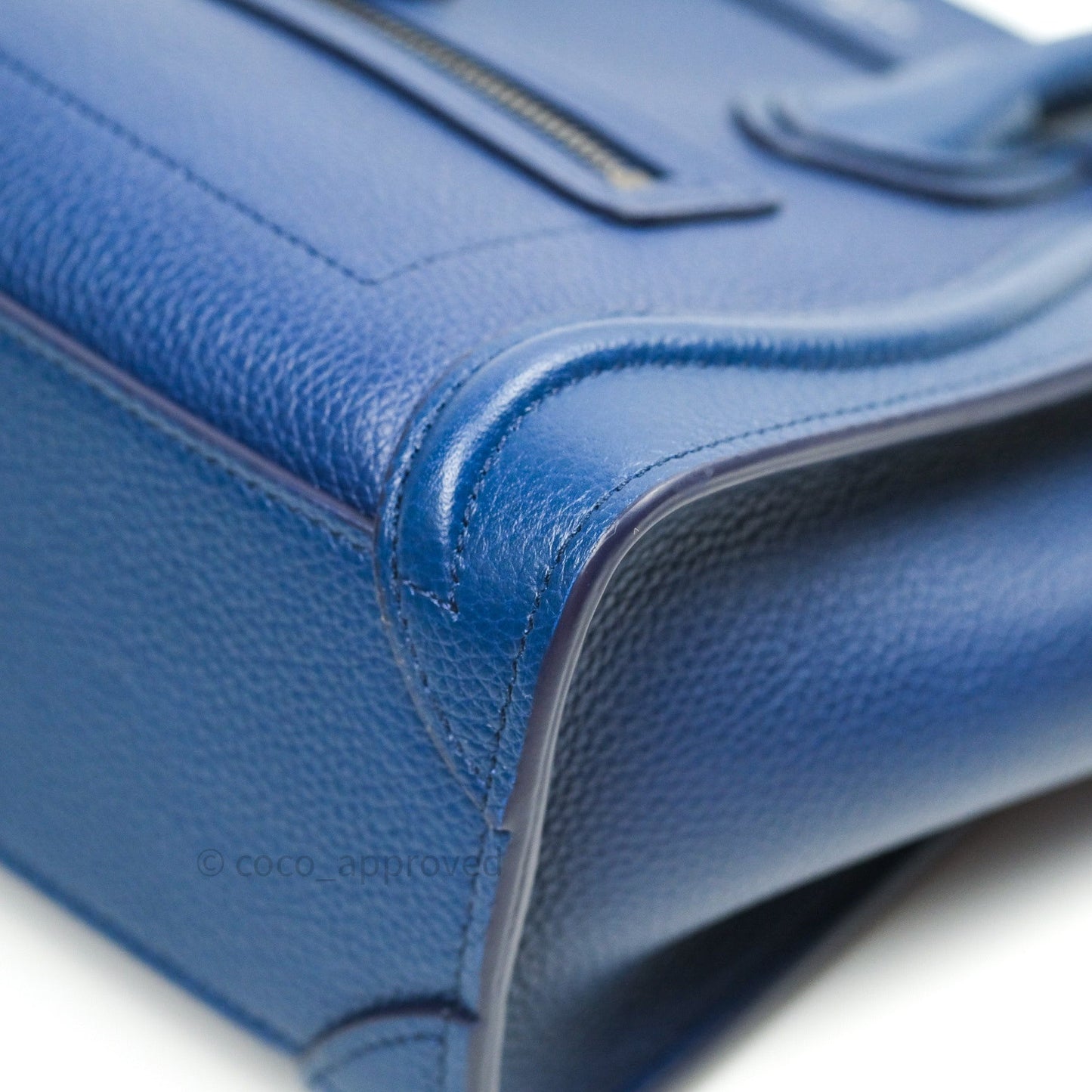 Celine Nano Luggage in Dark Indigo Drummed Calfskin