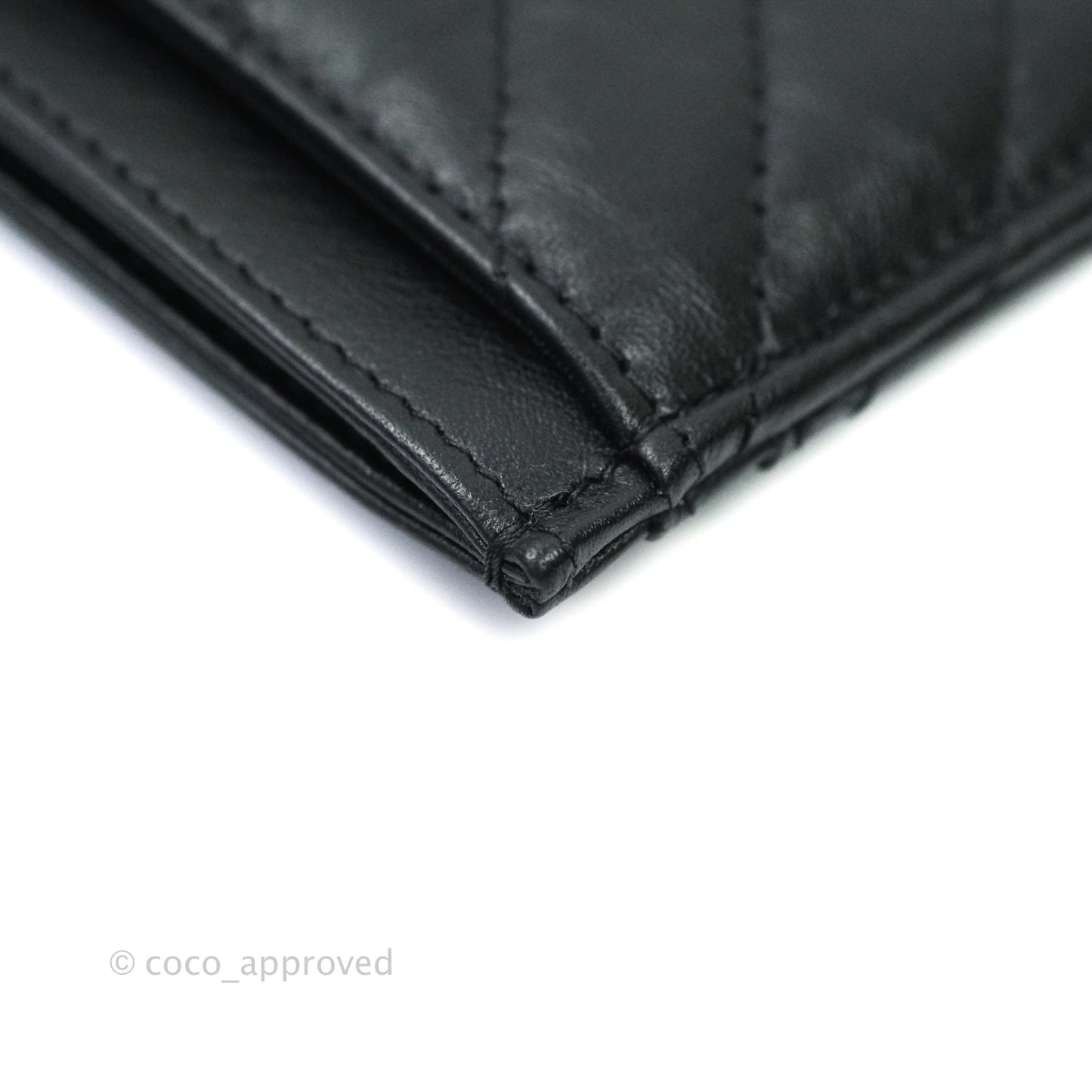 Chanel So Black Chevron Reissue Aged Calfskin Flat Card Holder