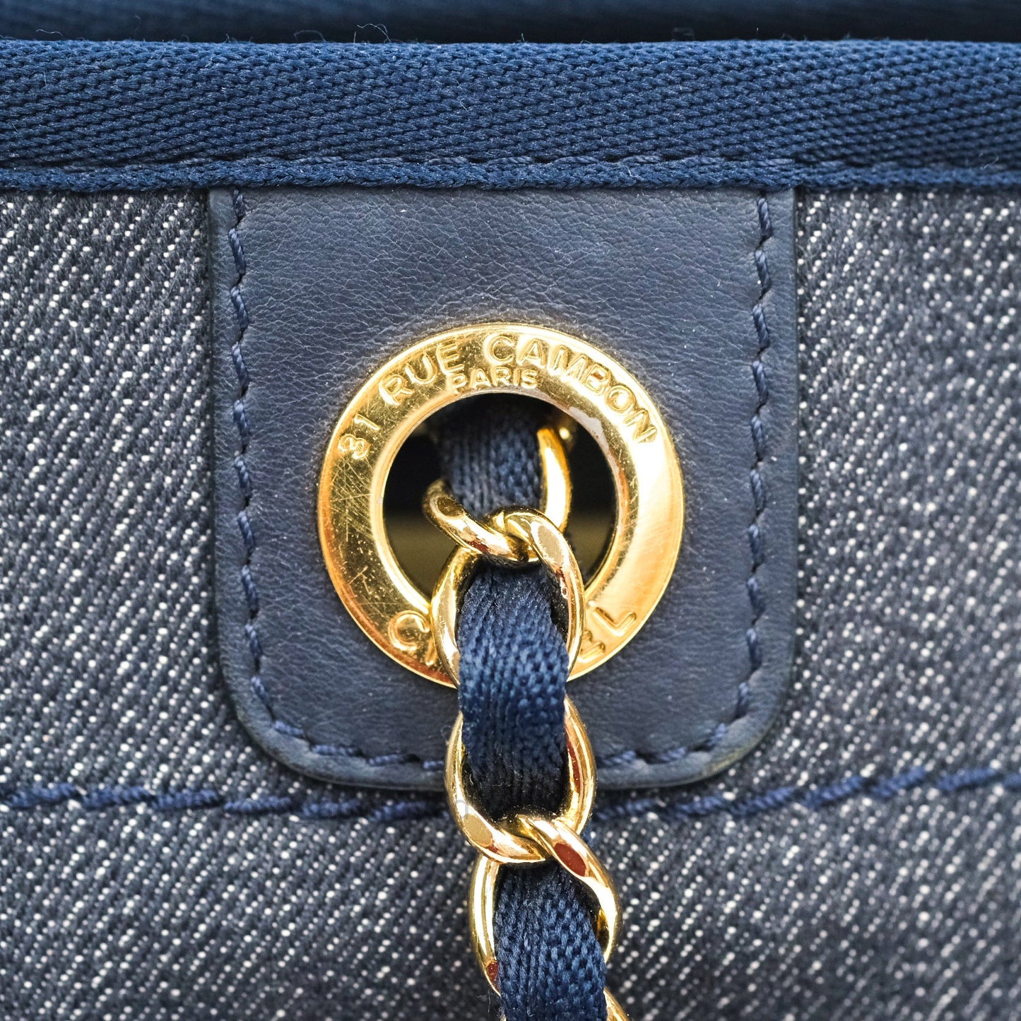 Chanel Denim Deauville Medium Tote Blue