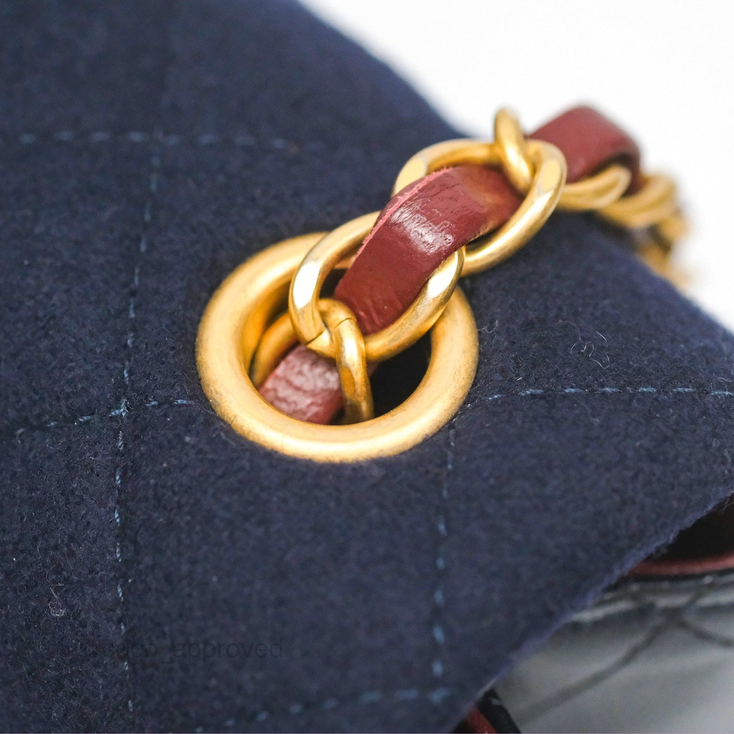 Chanel Paris Hamburg Charms Mini Rectangular Flap Navy Wool Lambskin