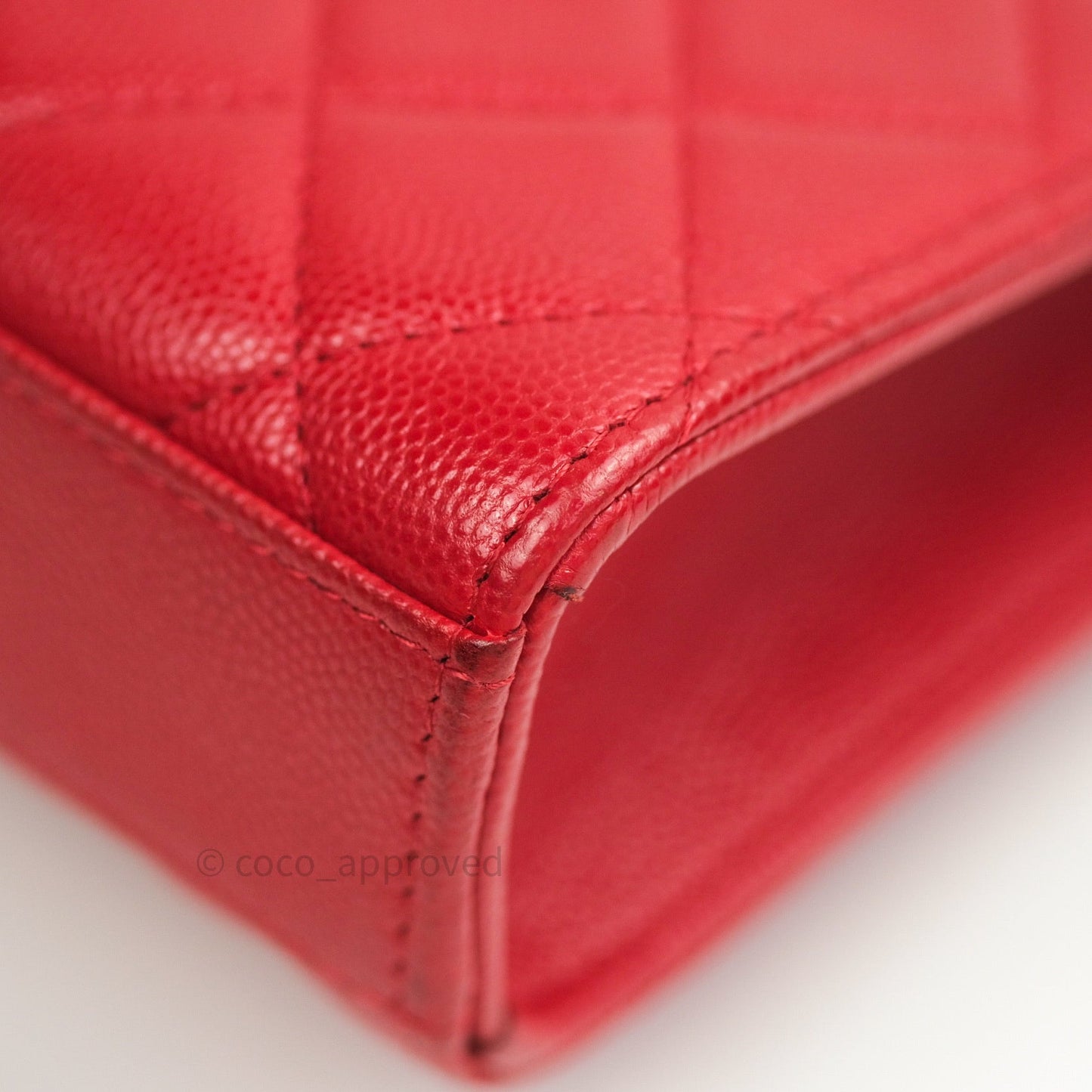 Chanel Classic Red Caviar Gold Hardware Phone Holder