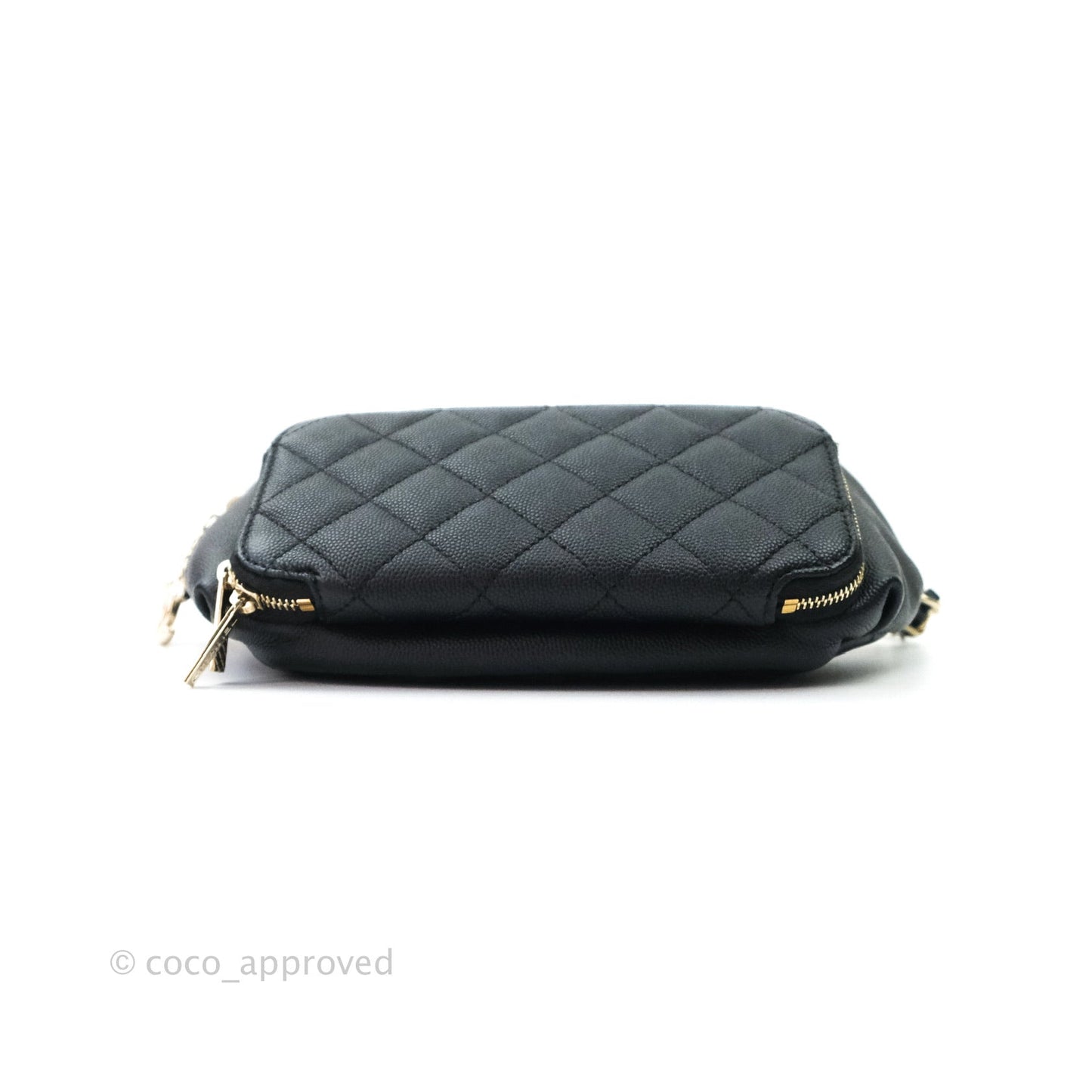 Chanel Quilted Business Affinity Waist Belt Bag Black Caviar Gold Hardware