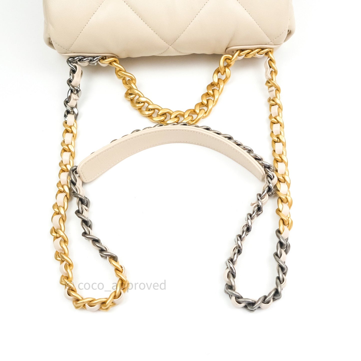Chanel 19 Small Beige Goatskin Mixed Hardware 20B